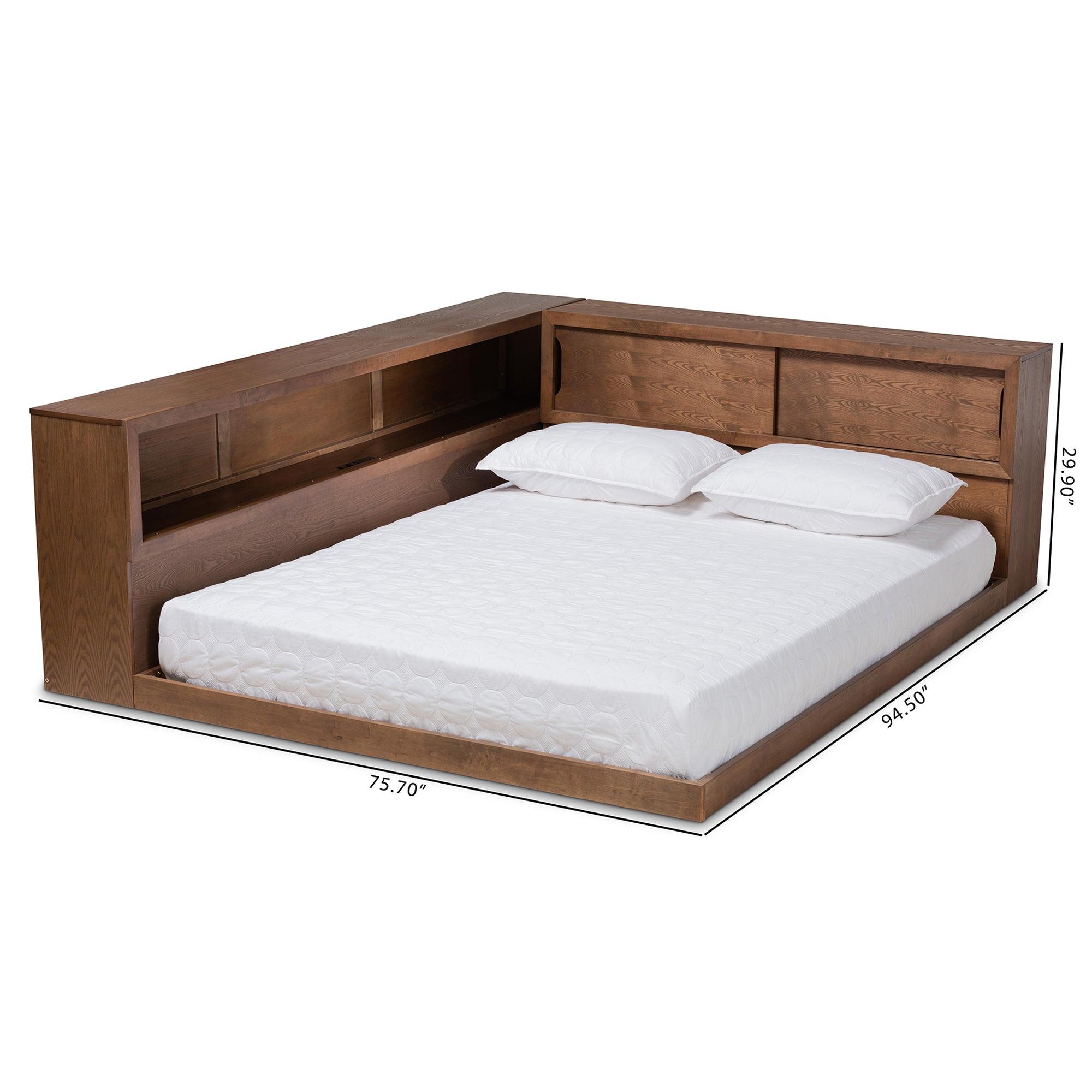 Erie Modern Rustic and Transitional Finished Wood Platform Storage Bed