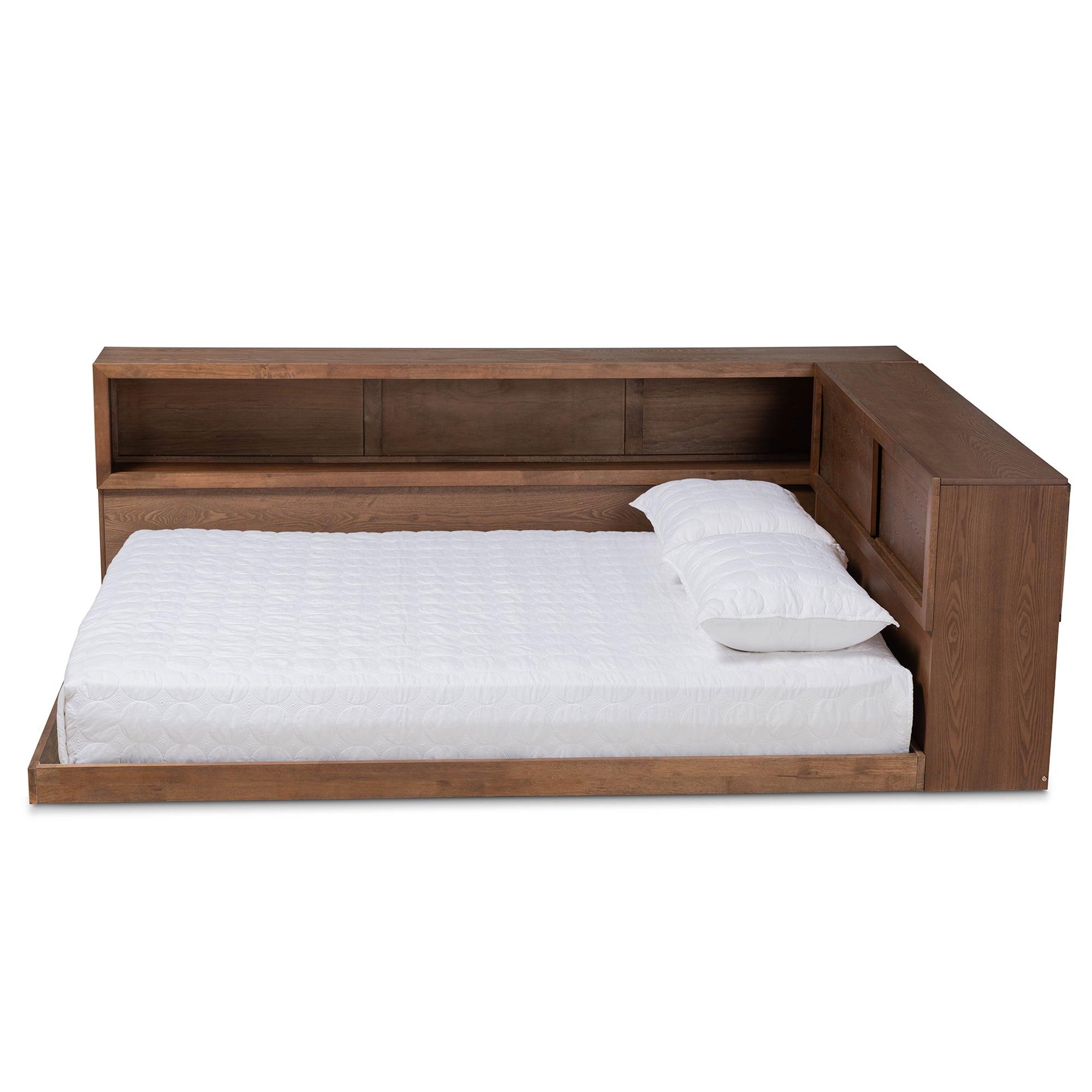 Erie Modern Rustic and Transitional Finished Wood Platform Storage Bed