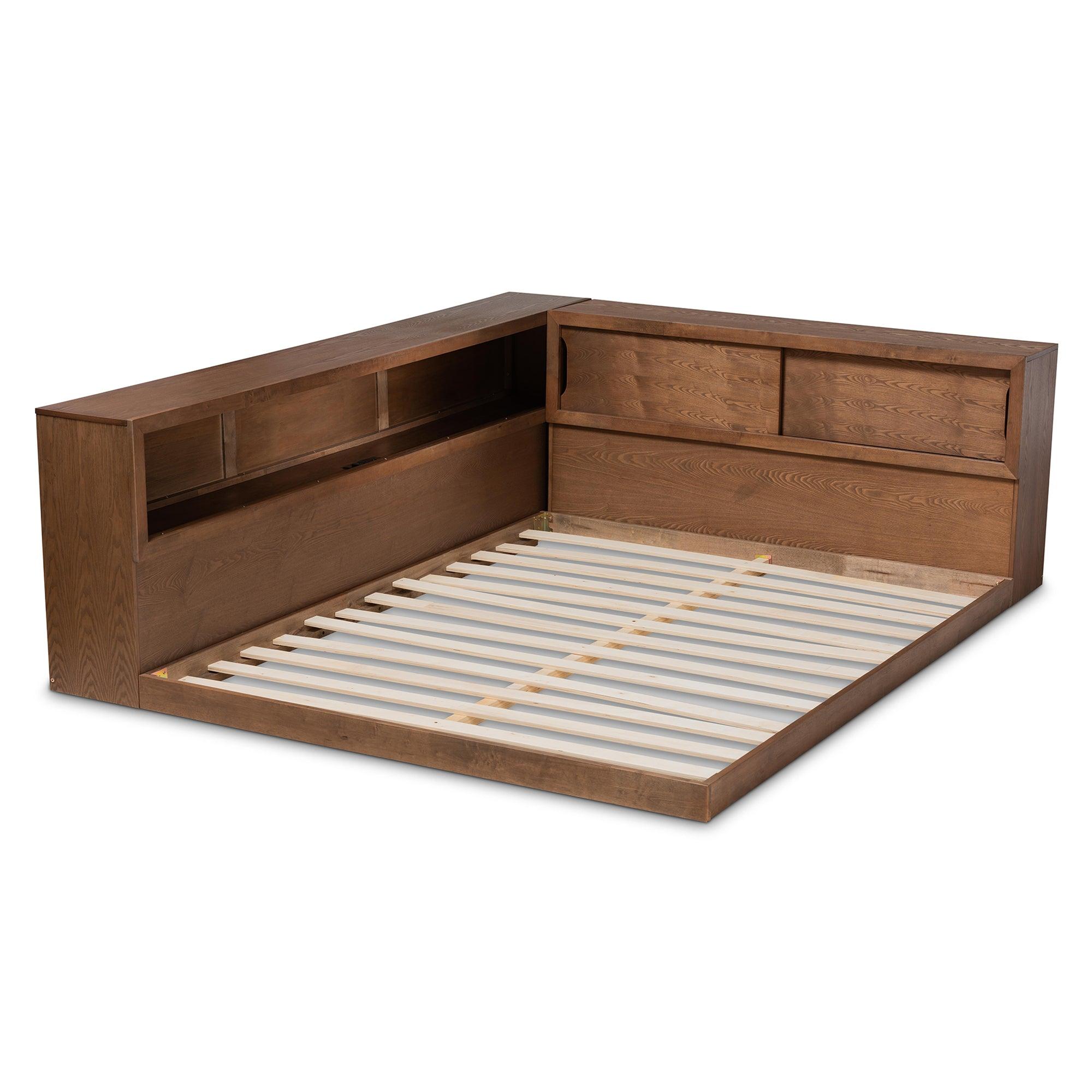 Erie Modern Rustic and Transitional Finished Wood Platform Storage Bed