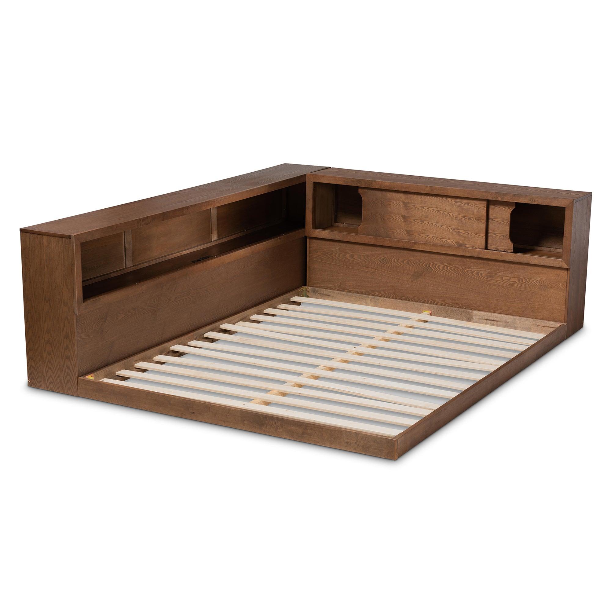 Erie Modern Rustic and Transitional Finished Wood Platform Storage Bed