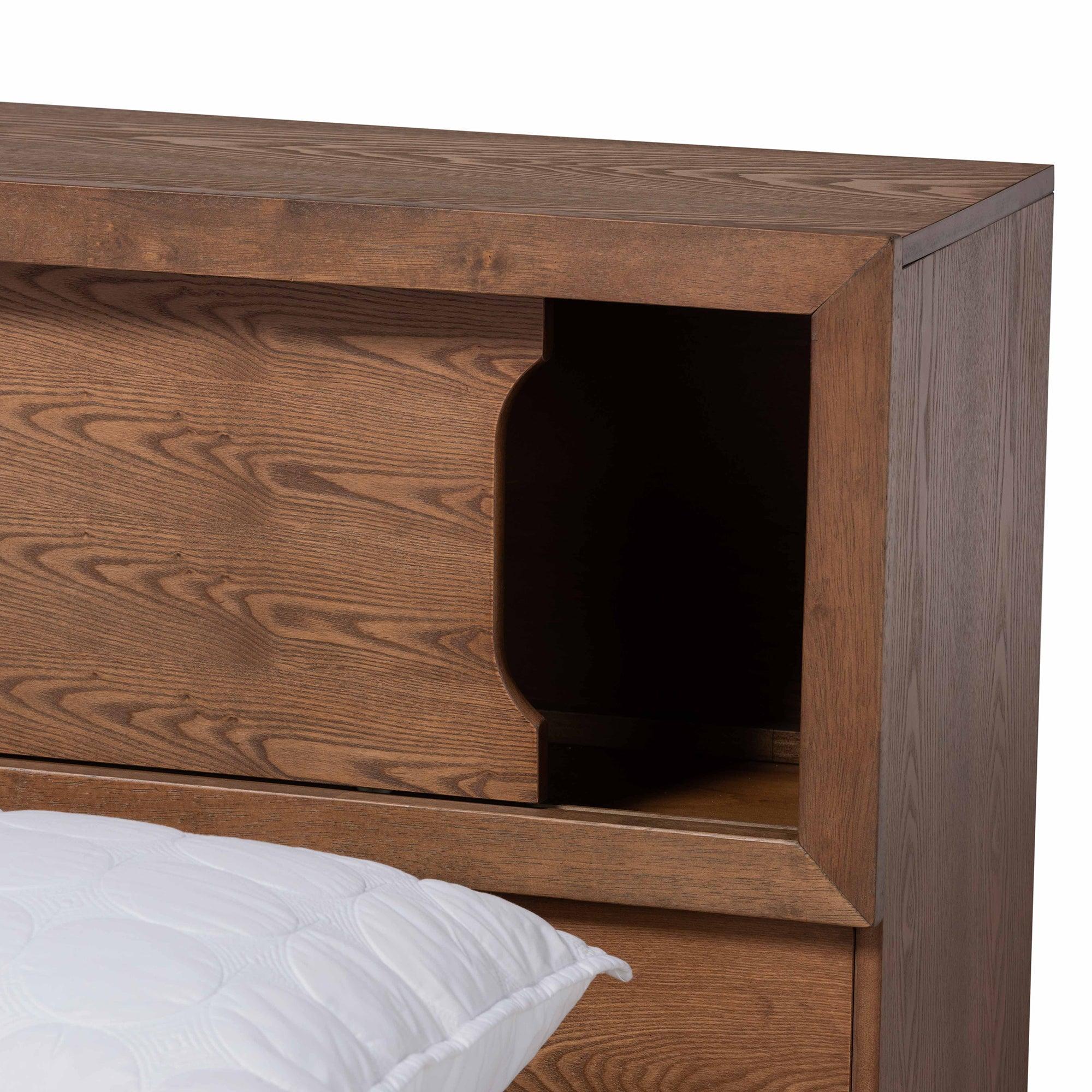 Erie Modern Rustic and Transitional Finished Wood Platform Storage Bed