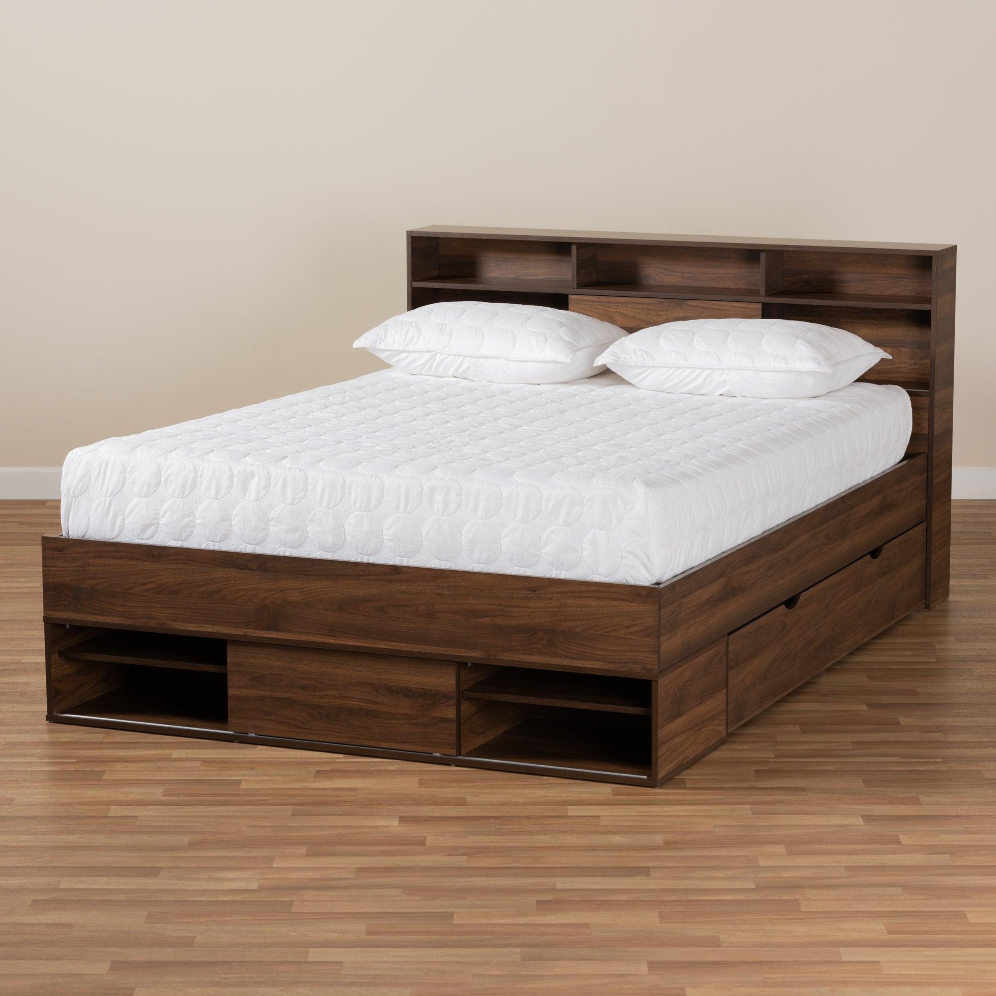 Tristan Modern and Contemporary Finished Wood 1-Drawer Platform Storage Bed