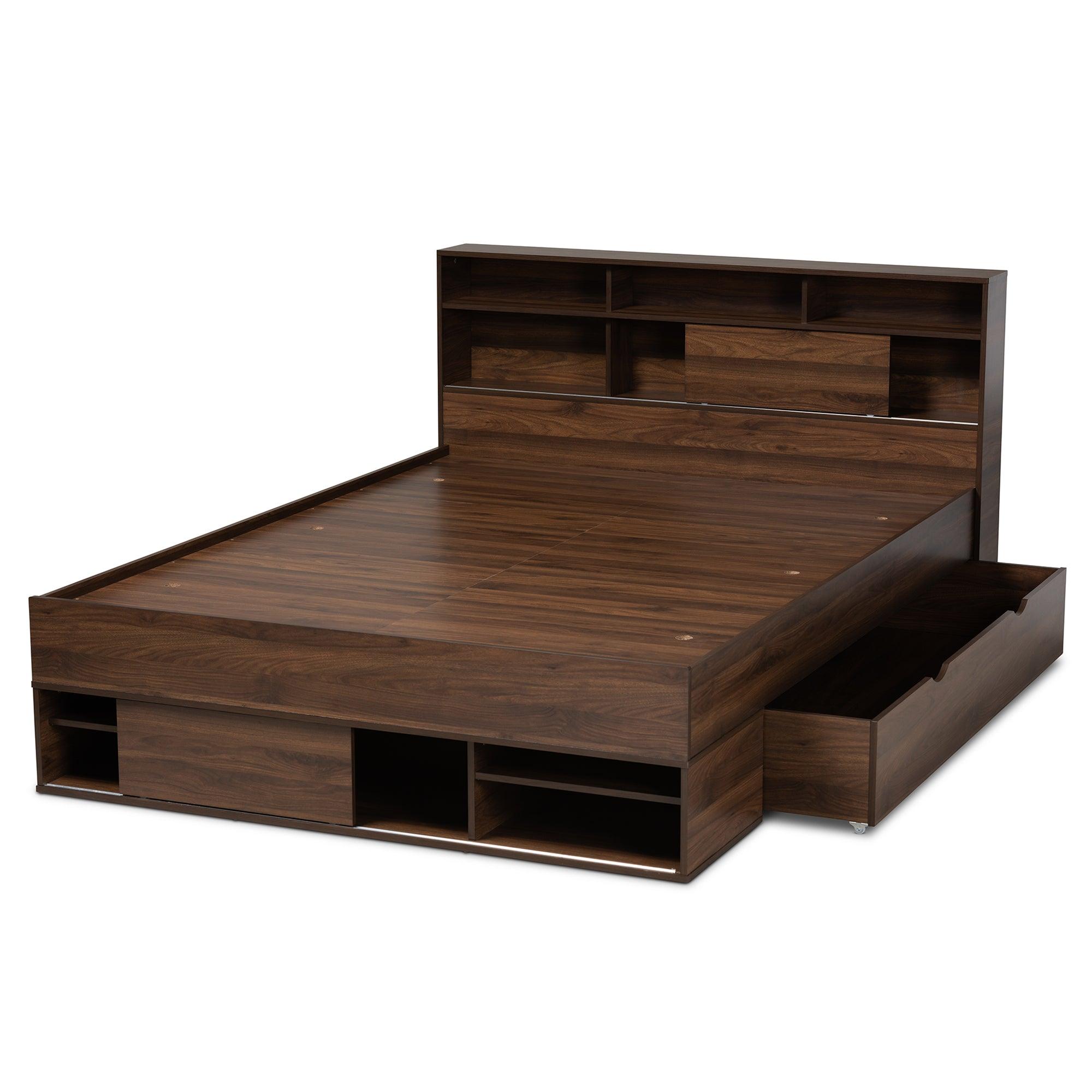 Tristan Modern and Contemporary Finished Wood 1-Drawer Platform Storage Bed