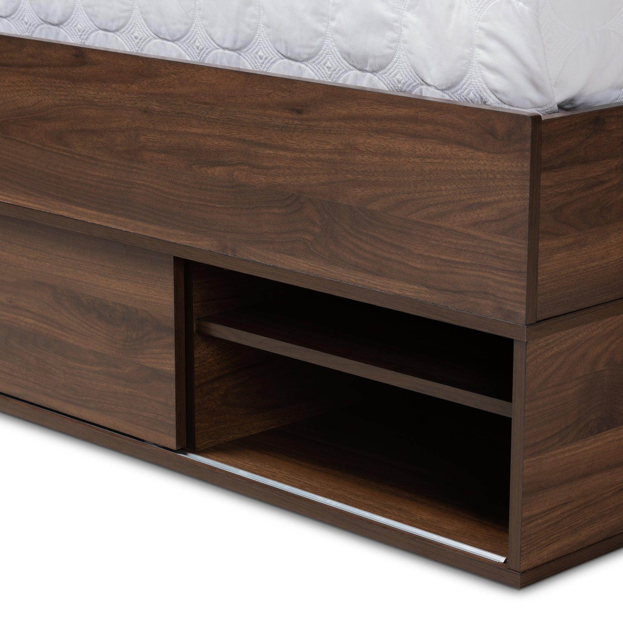 Tristan Modern and Contemporary Finished Wood 1-Drawer Platform Storage Bed