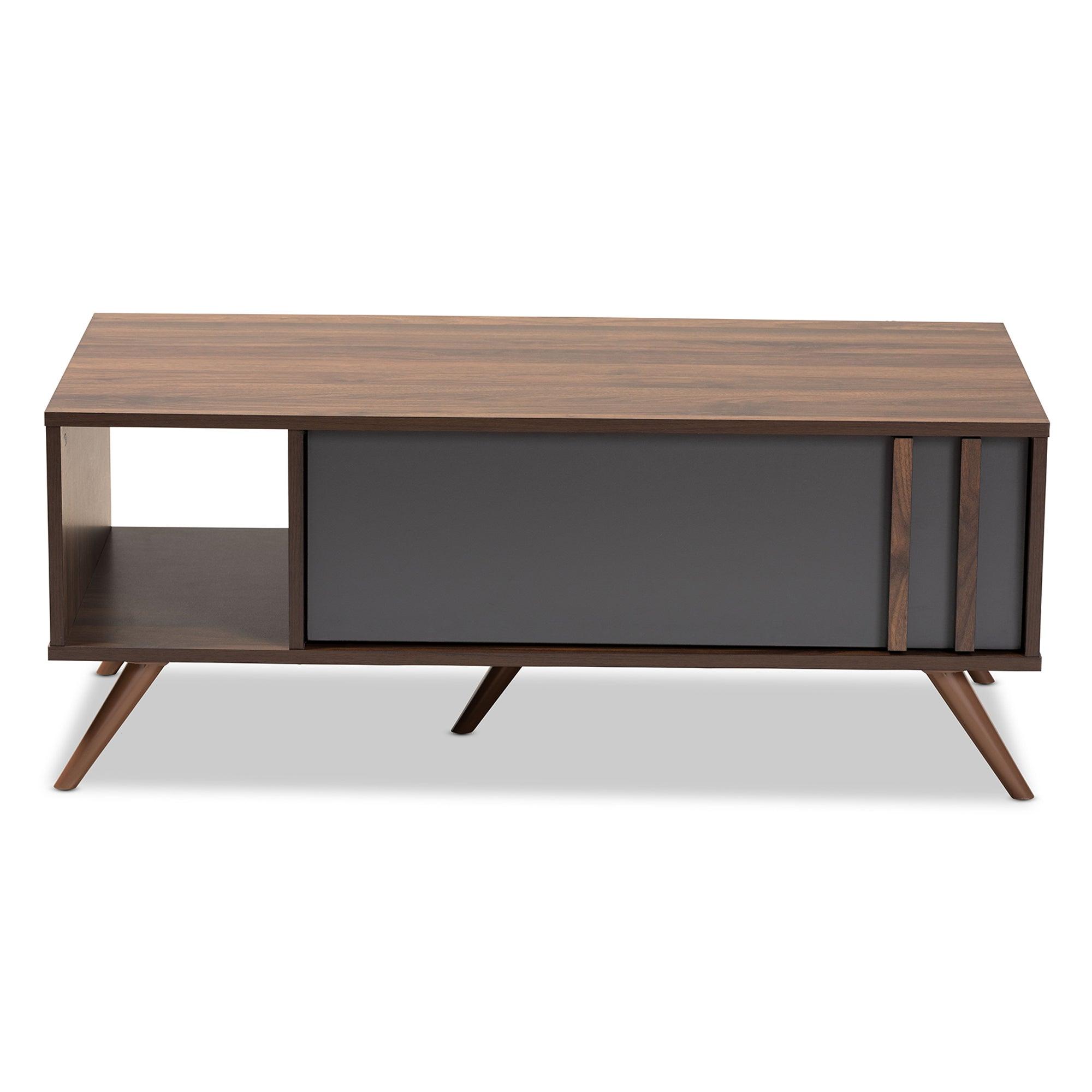 Naoki Modern and Contemporary Two-Tone and Finished Wood 1-Drawer Coffee Table