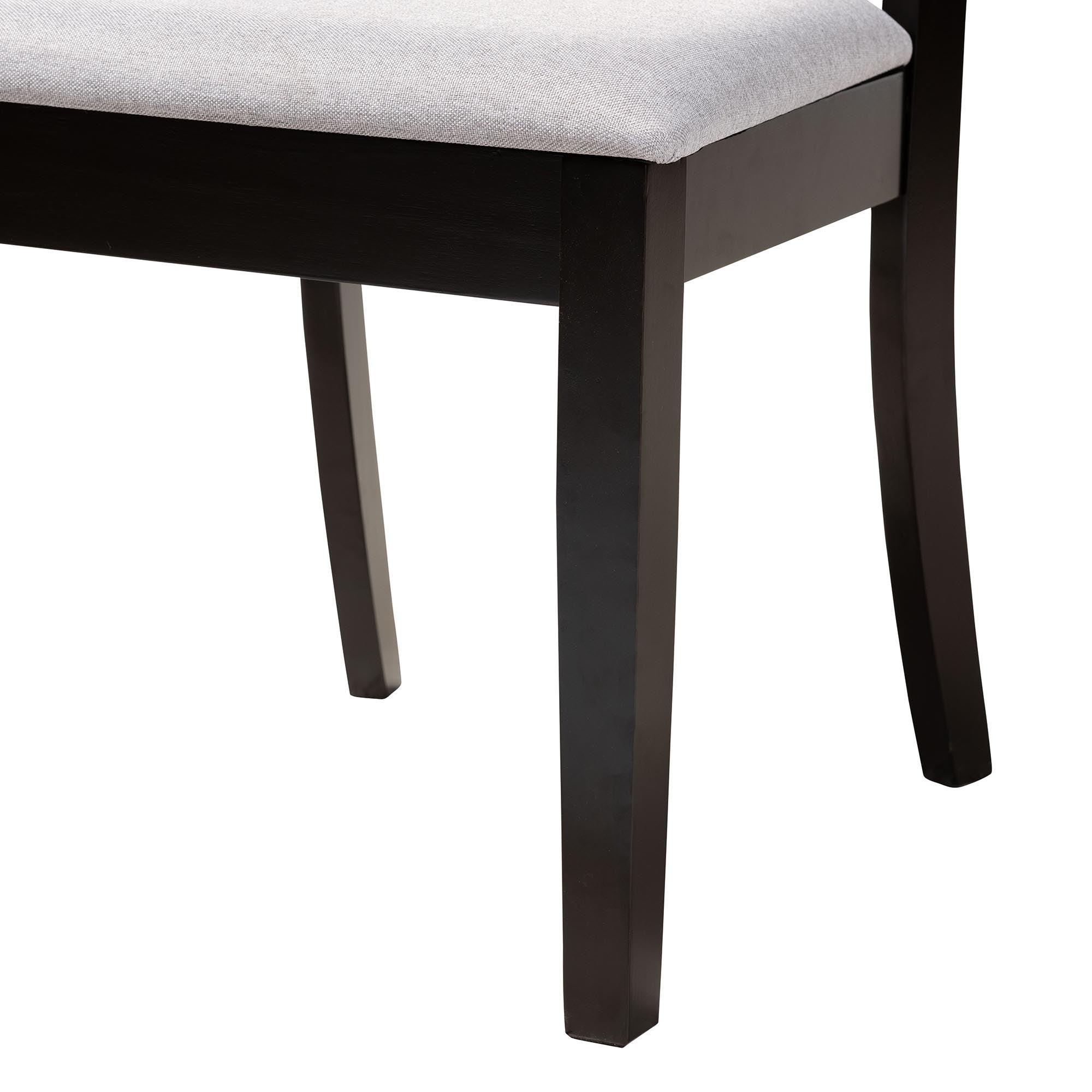 Noemi Modern Fabric and Finished Wood 5-Piece Dining Set