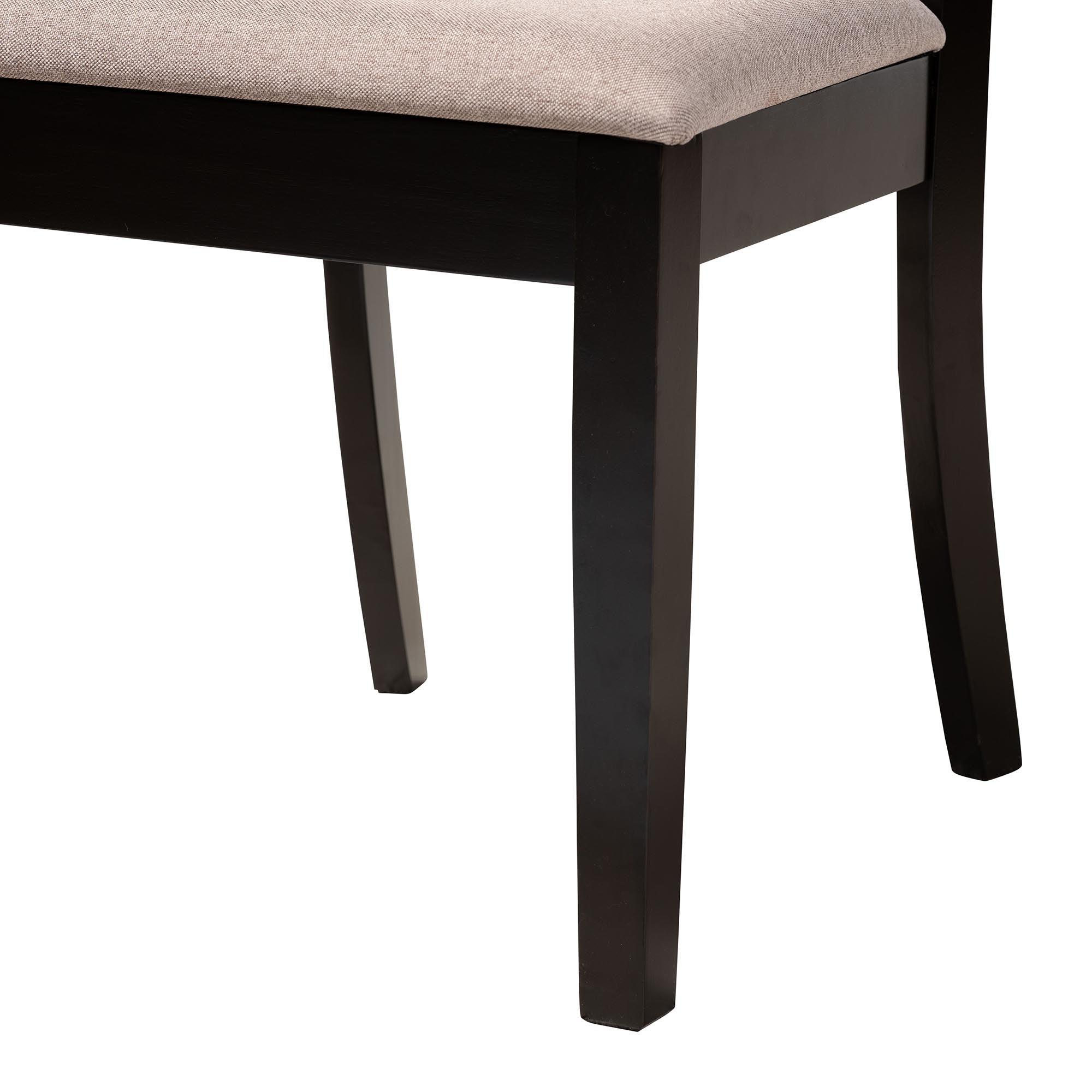 Noemi Modern Fabric and Finished Wood 5-Piece Dining Set