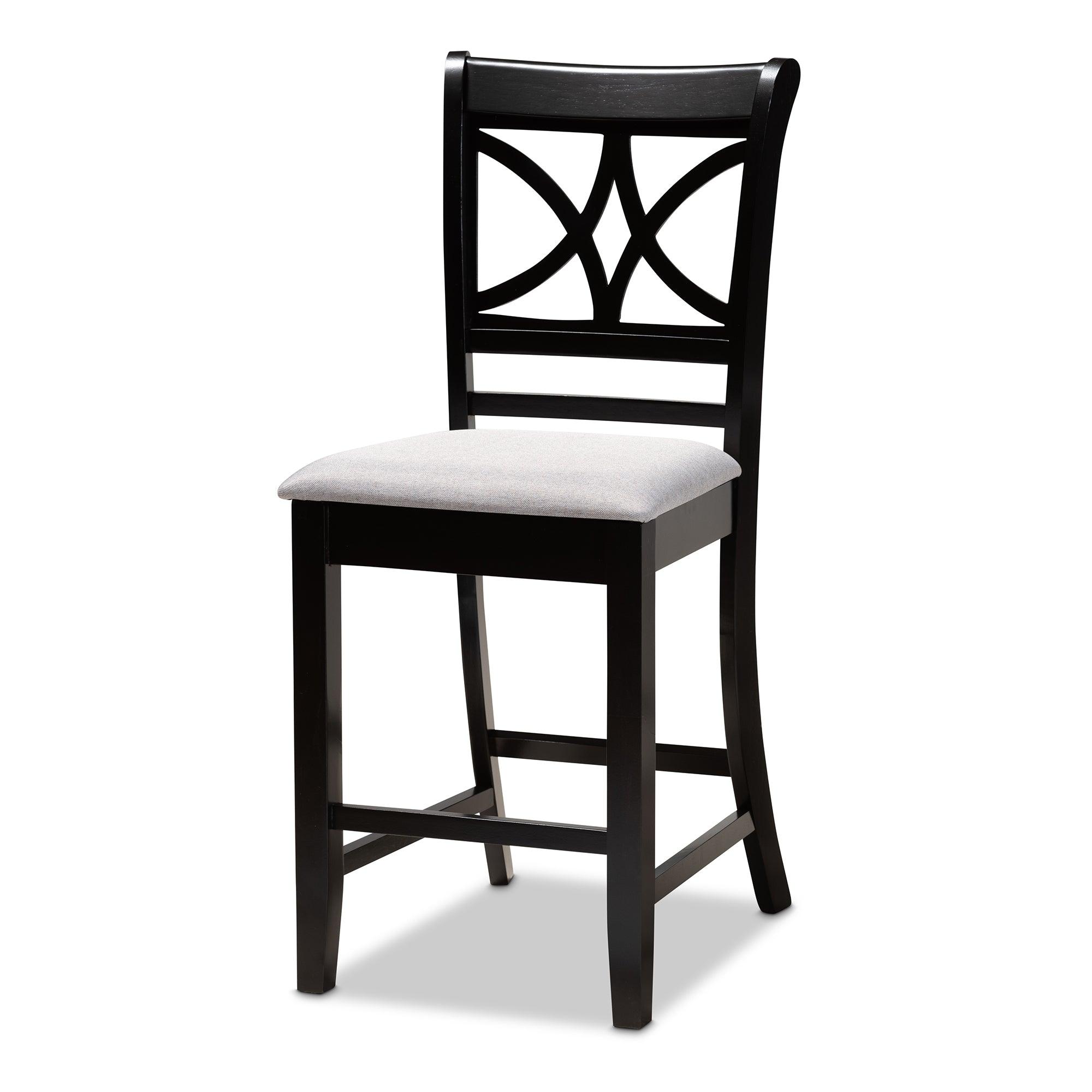 Chandler Modern and Contemporary Fabric Upholstered and Espresso Finished Wood 5-Piece Counter Height Pub Dining Set