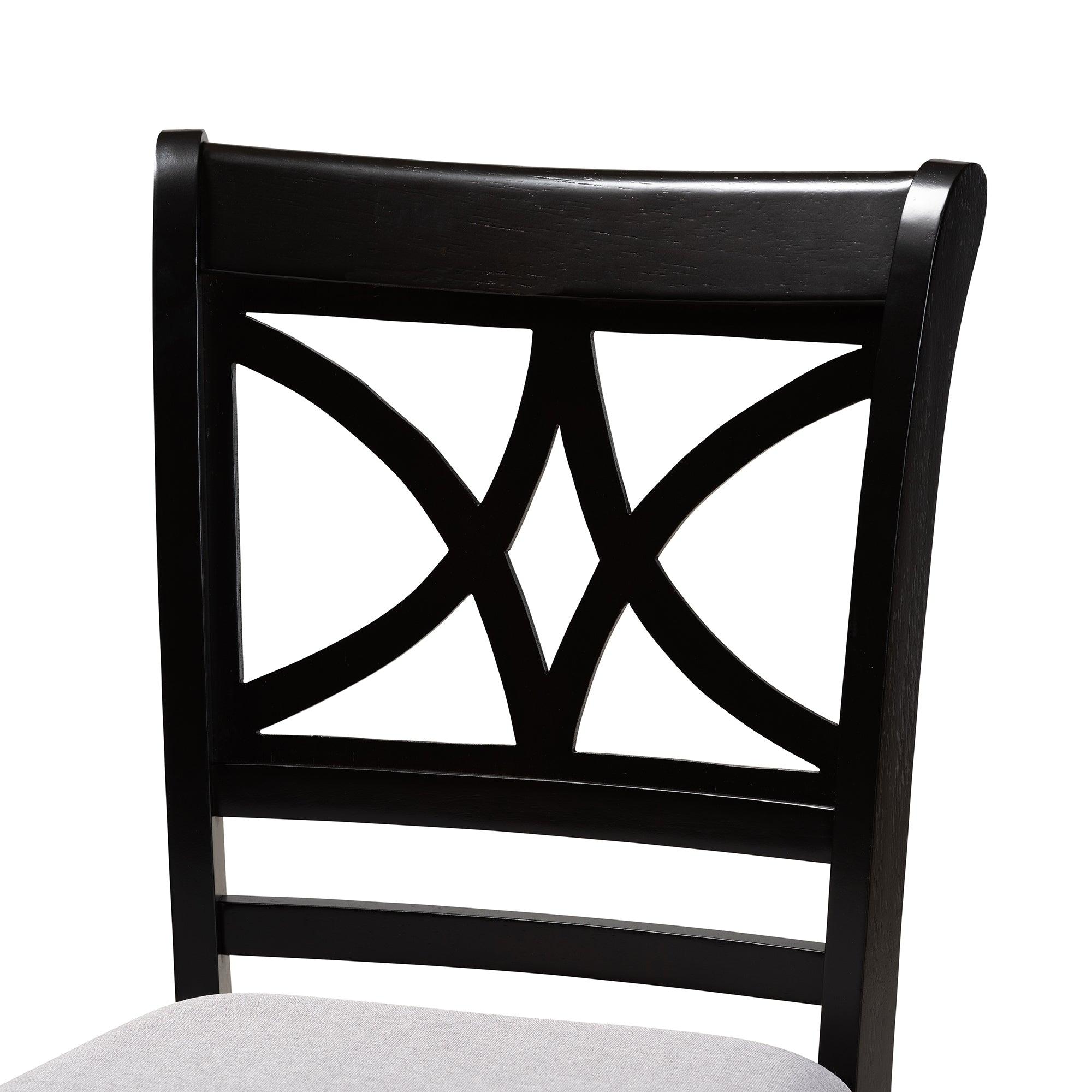 Chandler Modern and Contemporary Fabric Upholstered and Espresso Finished Wood 5-Piece Counter Height Pub Dining Set