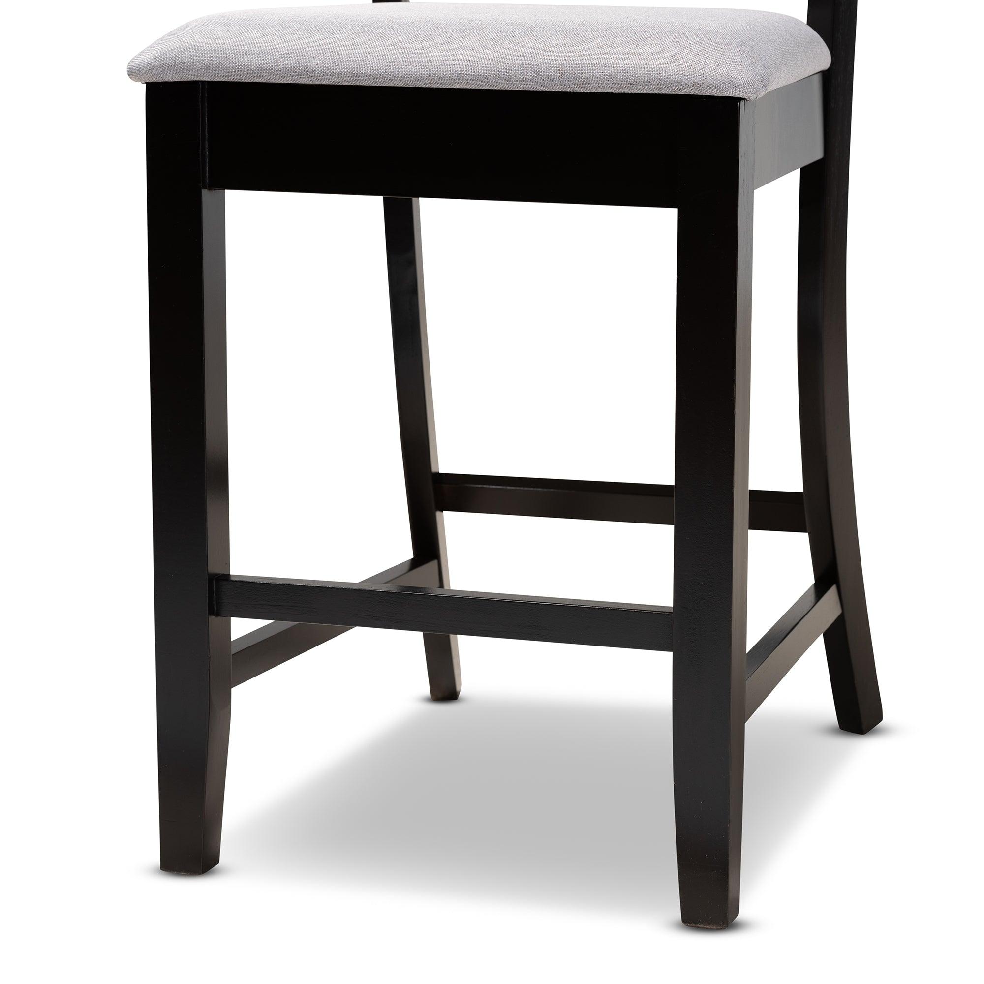 Chandler Modern and Contemporary Fabric Upholstered and Espresso Finished Wood 5-Piece Counter Height Pub Dining Set