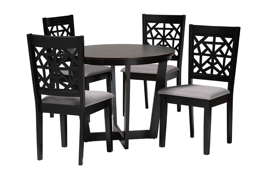 Jamie Moden Fabric and Finished Wood 5-Piece Dining Set