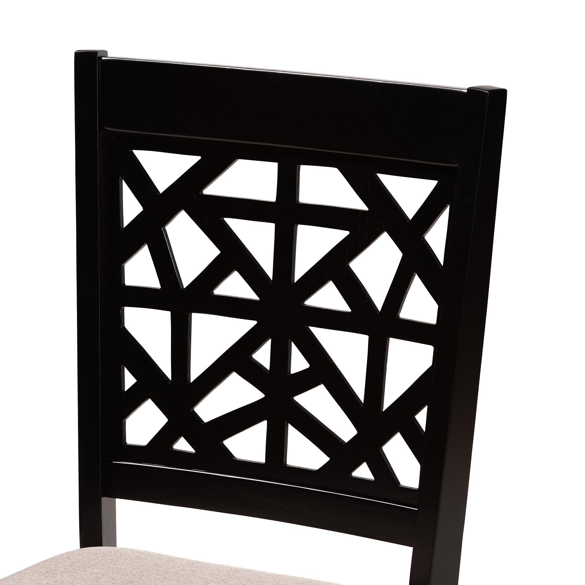Jamie Moden Fabric and Finished Wood 5-Piece Dining Set