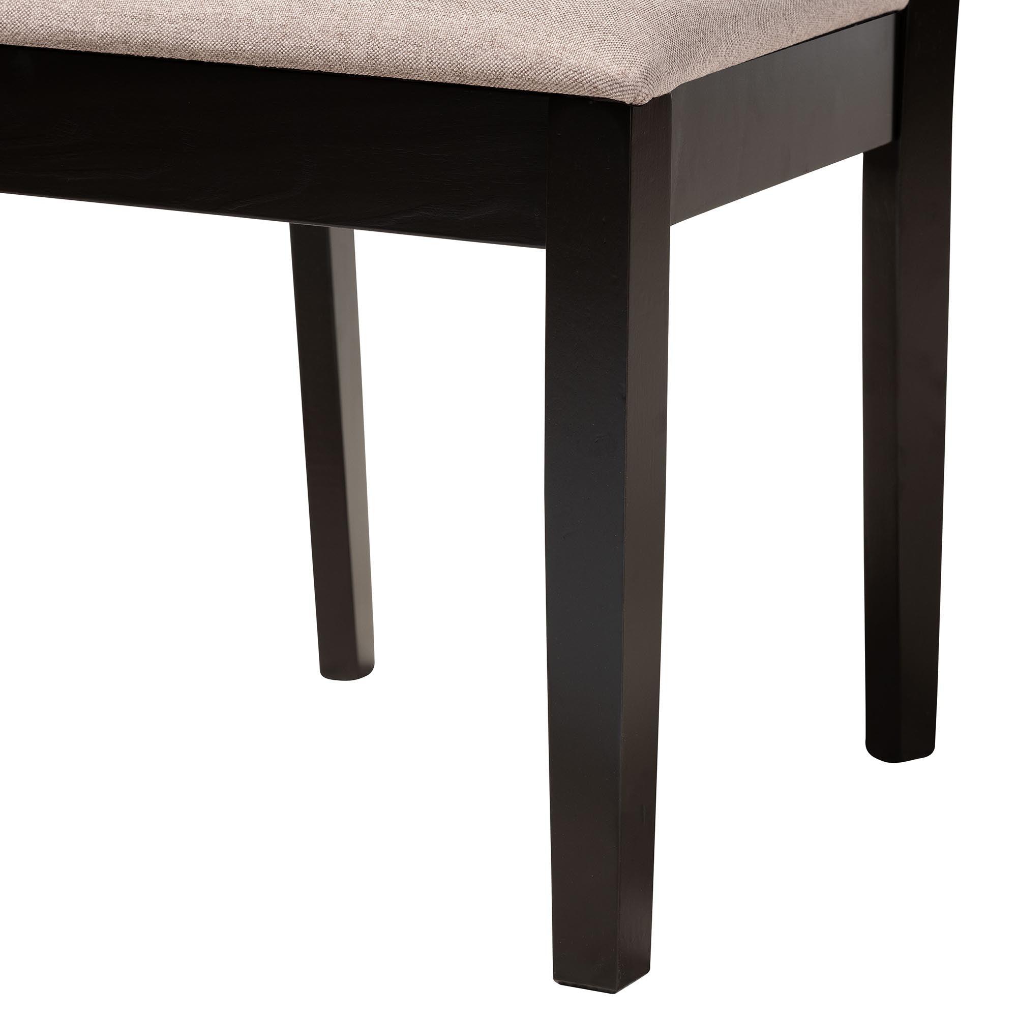 Jamie Moden Fabric and Finished Wood 5-Piece Dining Set