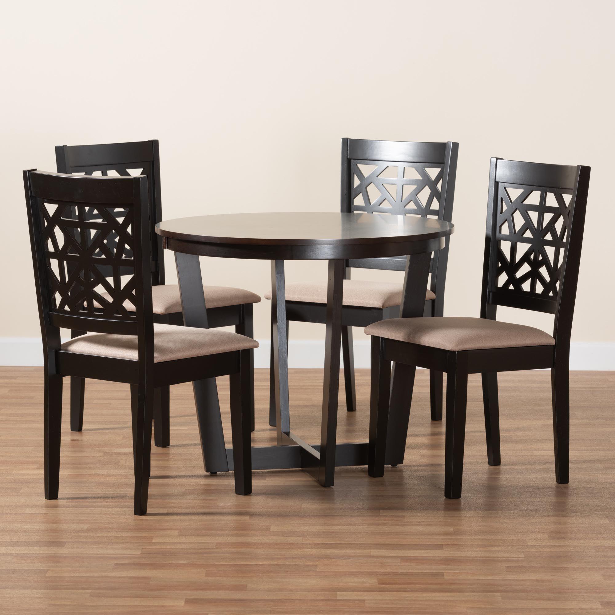Jamie Moden Fabric and Finished Wood 5-Piece Dining Set