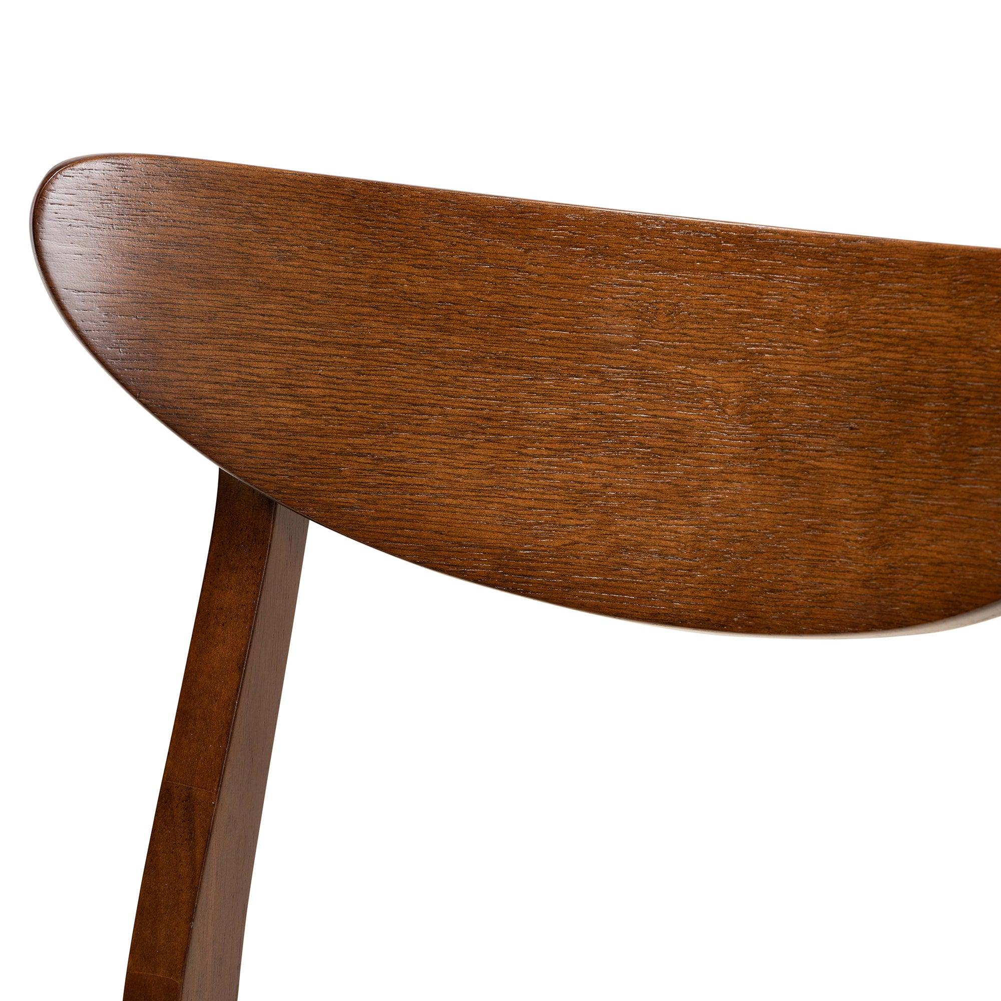 Philip Mid-Century Modern Transitional Light Fabric Upholstered and Finished Wood 5-Piece Dining Set