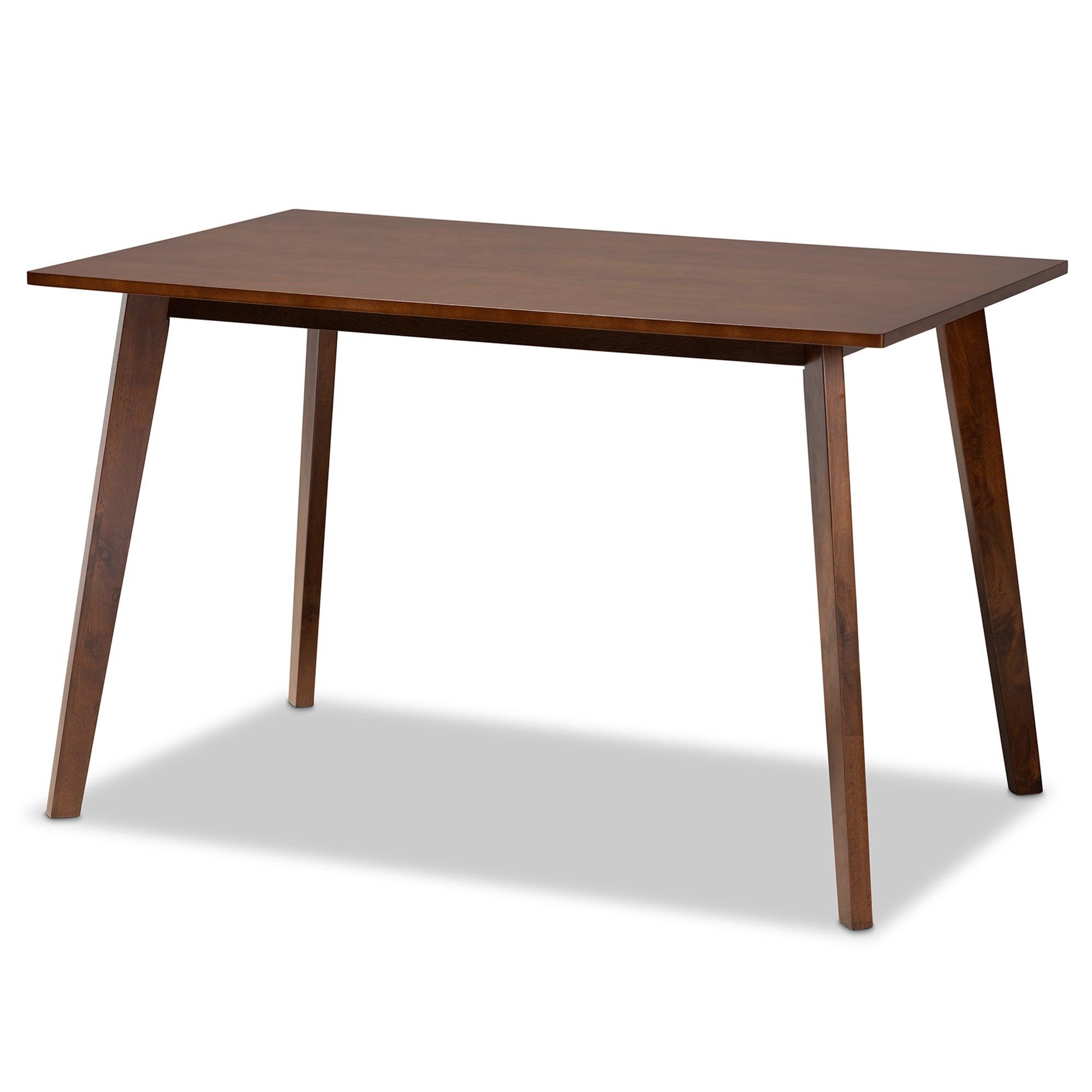 Lois Mid-Century Modern Transitional Light Fabric Upholstered and Finished Wood 5-Piece Dining Set