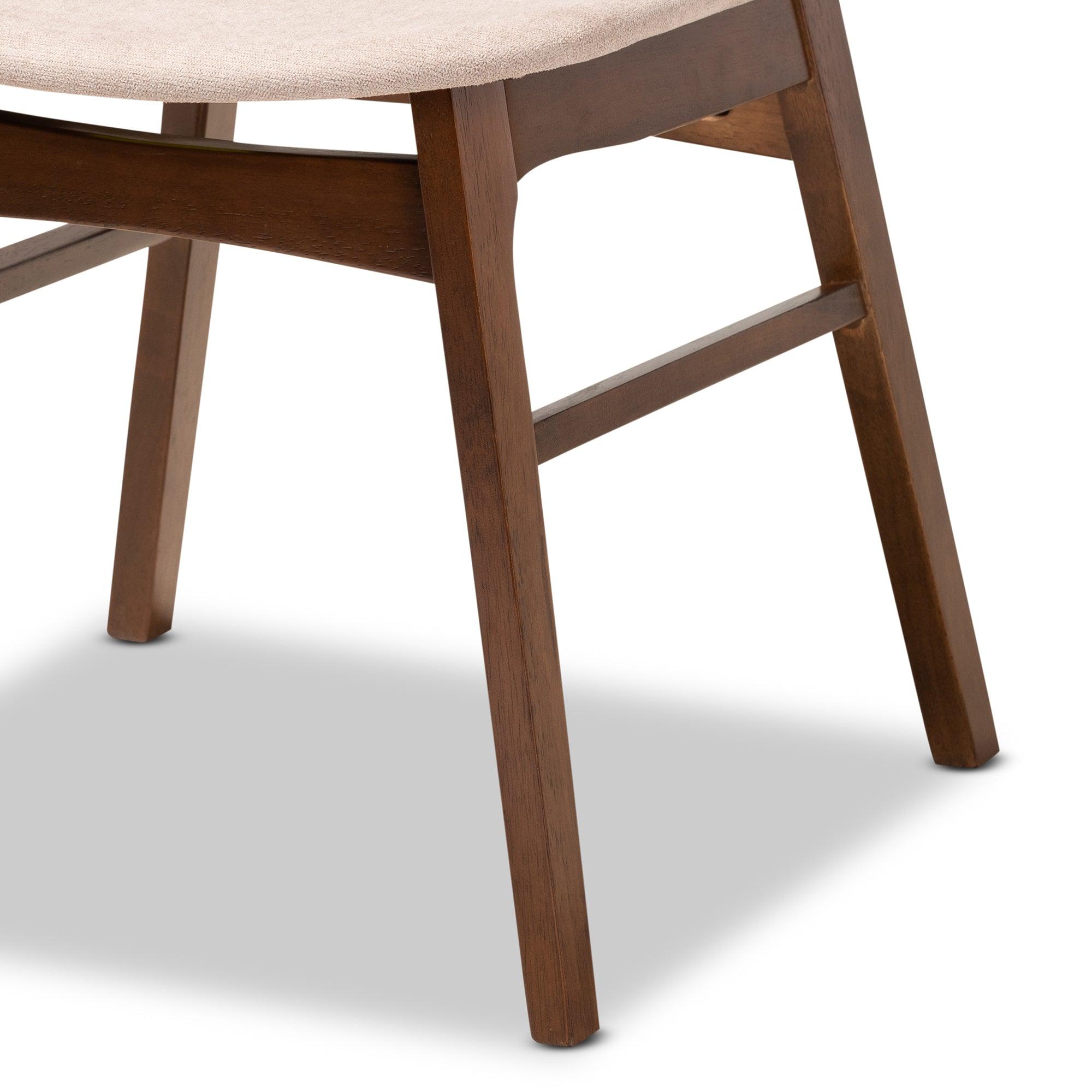 Pearson Mid-Century Modern Transitional Light Fabric Upholstered and Finished Wood 5-Piece Dining Set
