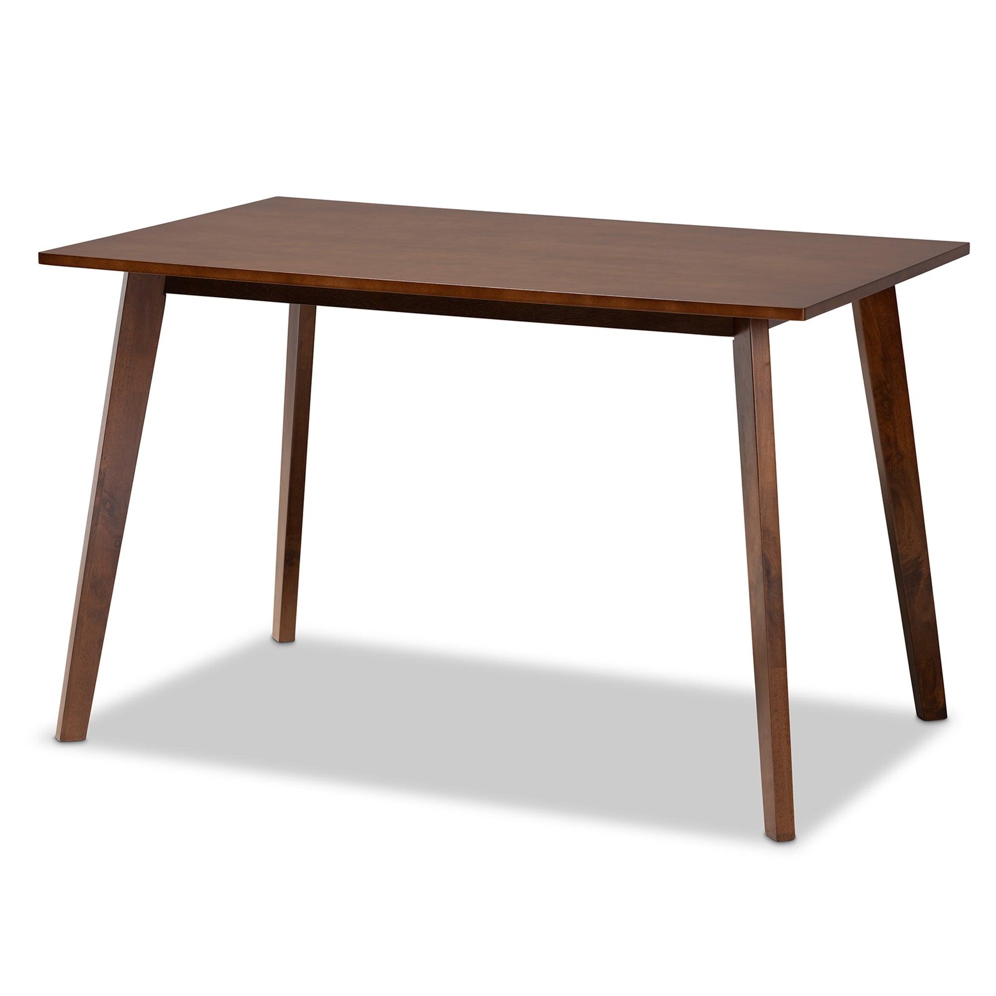 Lois Mid-Century Modern Transitional Light Fabric Upholstered and Finished Wood 5-Piece Dining Set