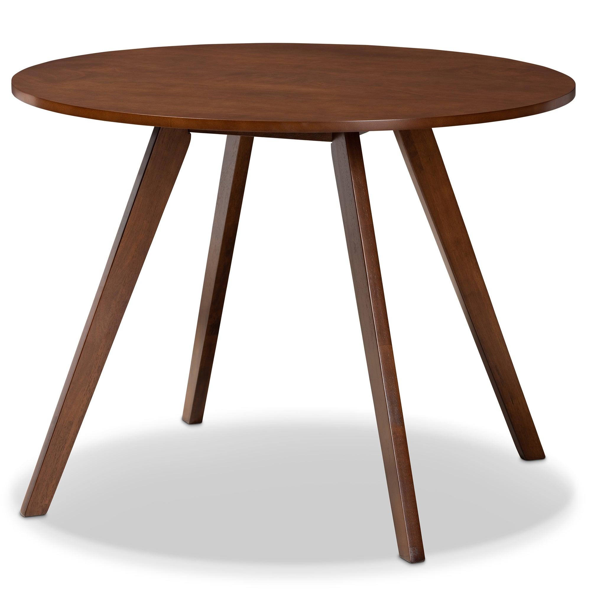 Timothy Mid-Century Modern Transitional Light Fabric Upholstered and Finished Wood 5-Piece Dining Set