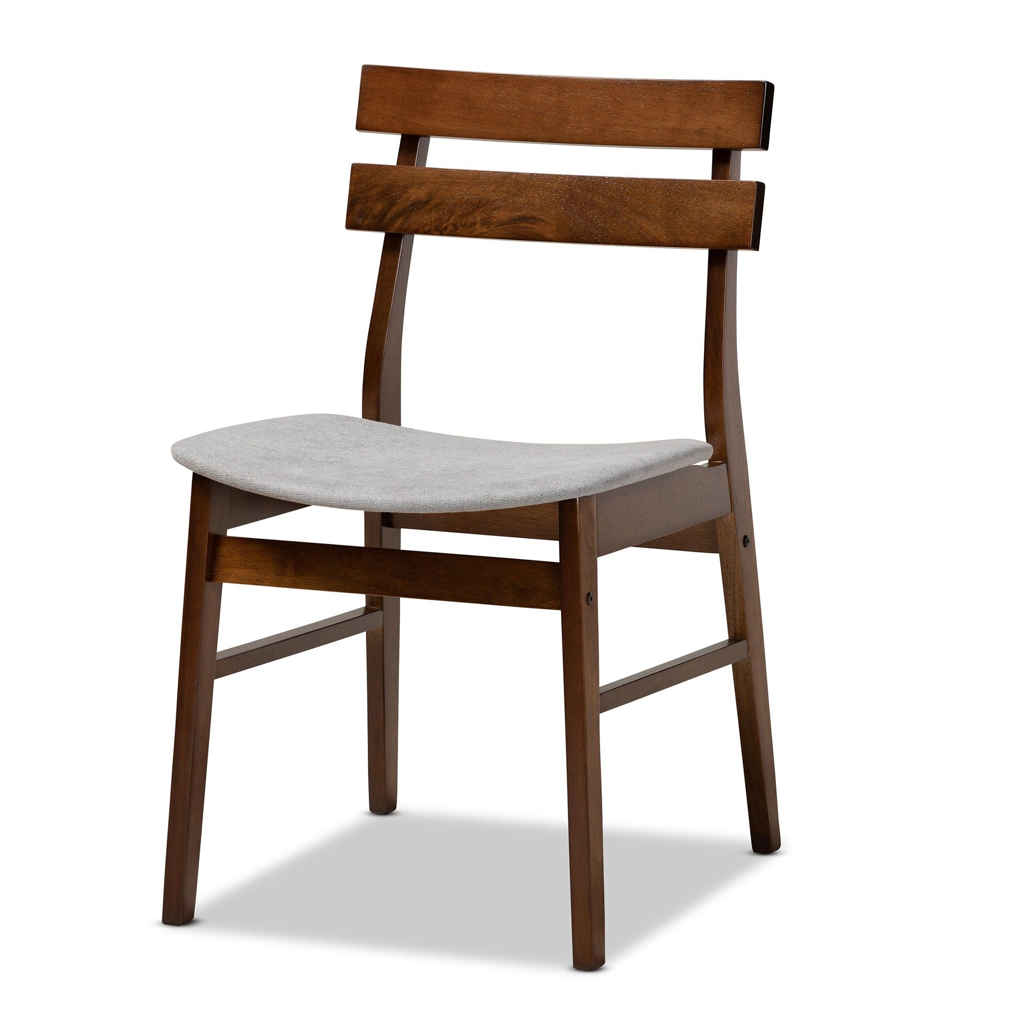 Richmond Mid-Century Modern Light Fabric Upholstered and Finished Wood 5-Piece Dining Set