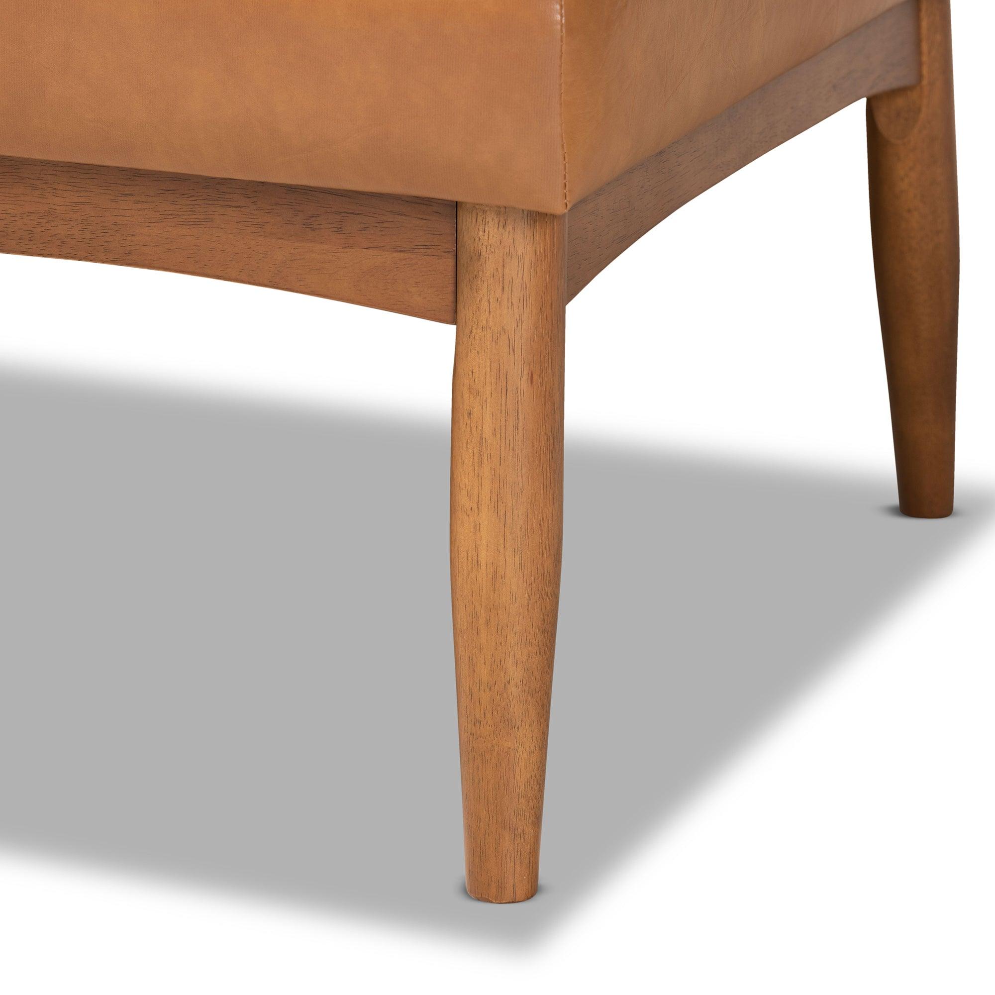 Arvid Mid-Century Modern Faux Leather Upholstered and Finished Wood 5-Piece Dining Nook Set