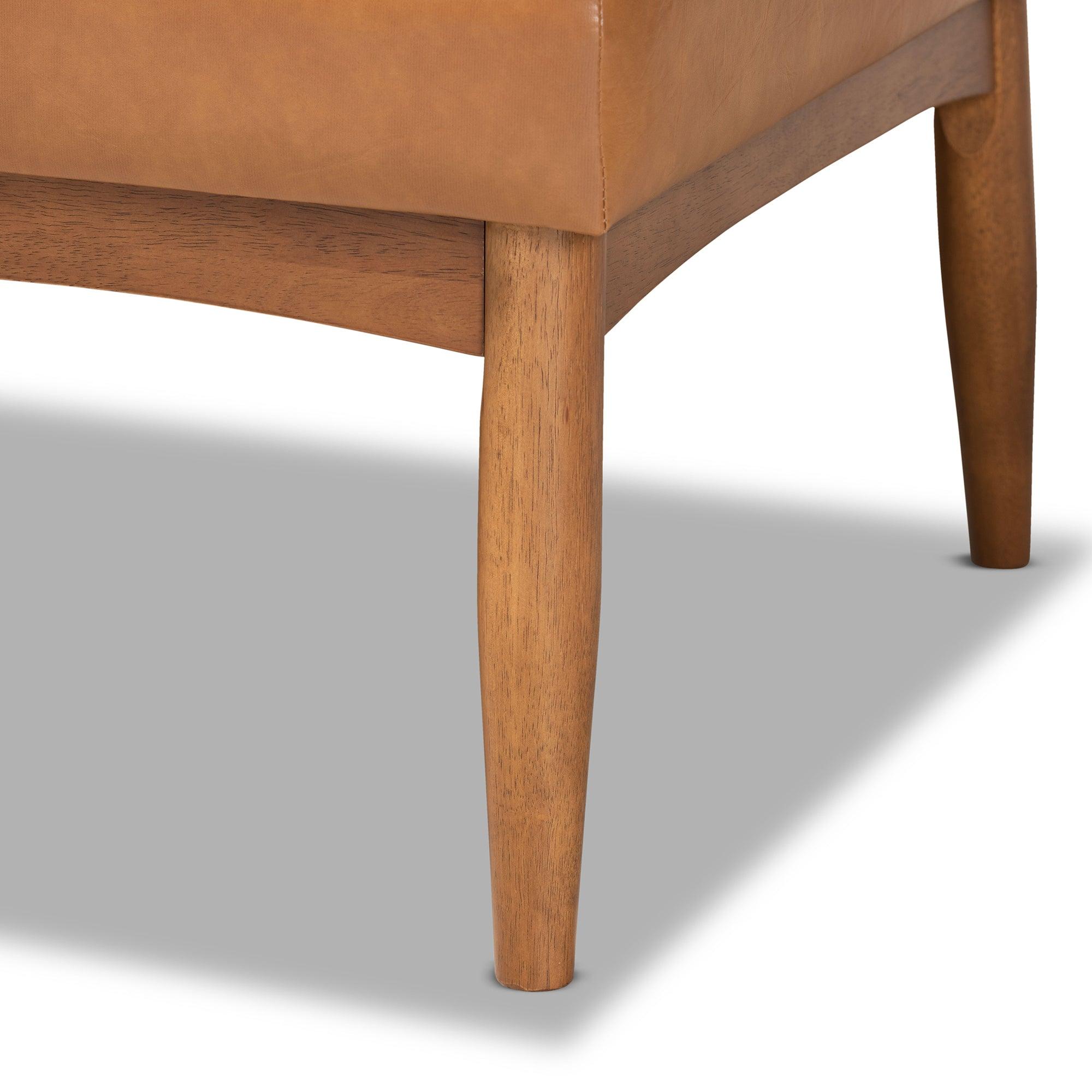 Arvid Mid-Century Modern Faux Leather Upholstered and Finished Wood 3-Piece Dining Nook Set