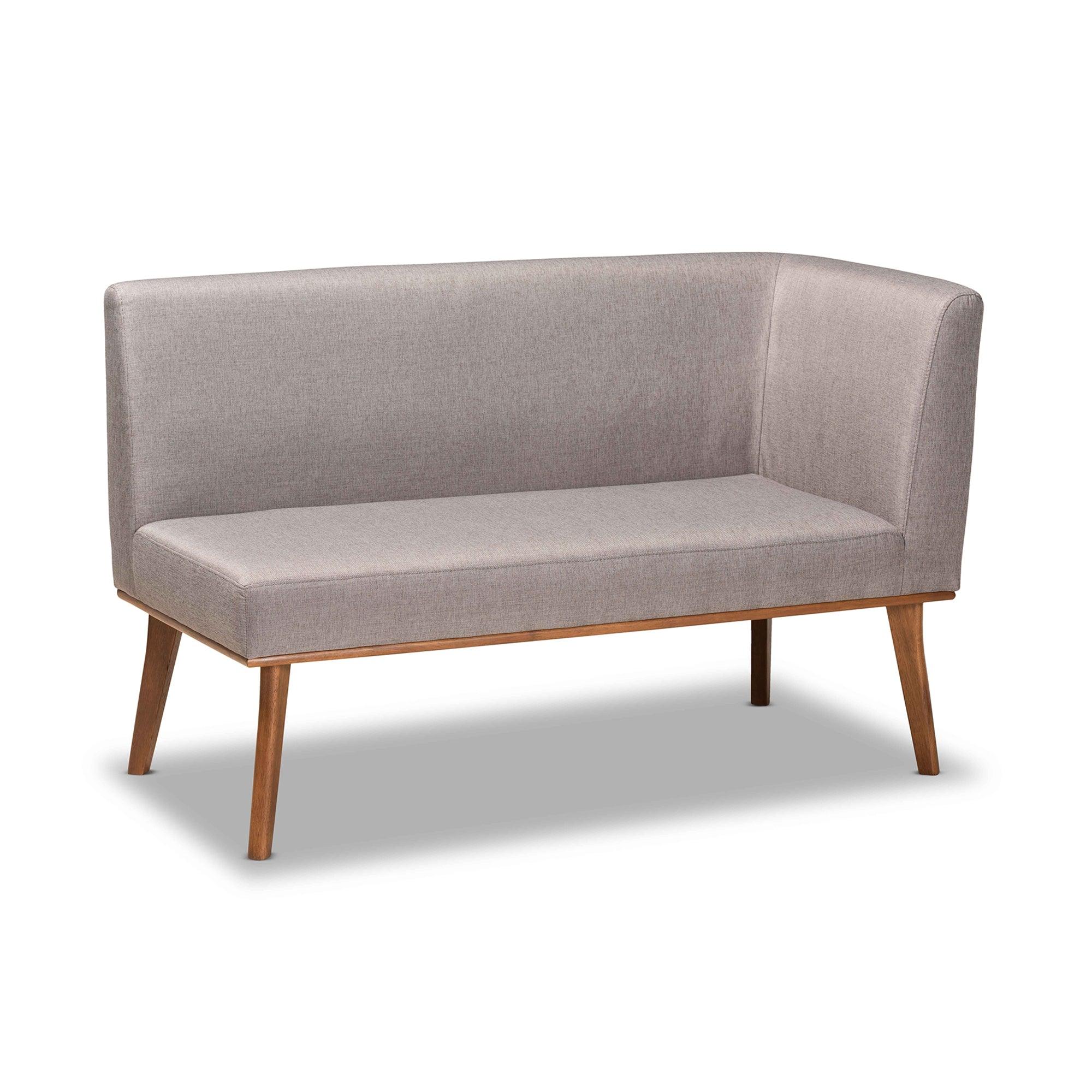 Odessa Mid-Century Modern Fabric Upholstered and Finished Wood 5-Piece Dining Nook Set