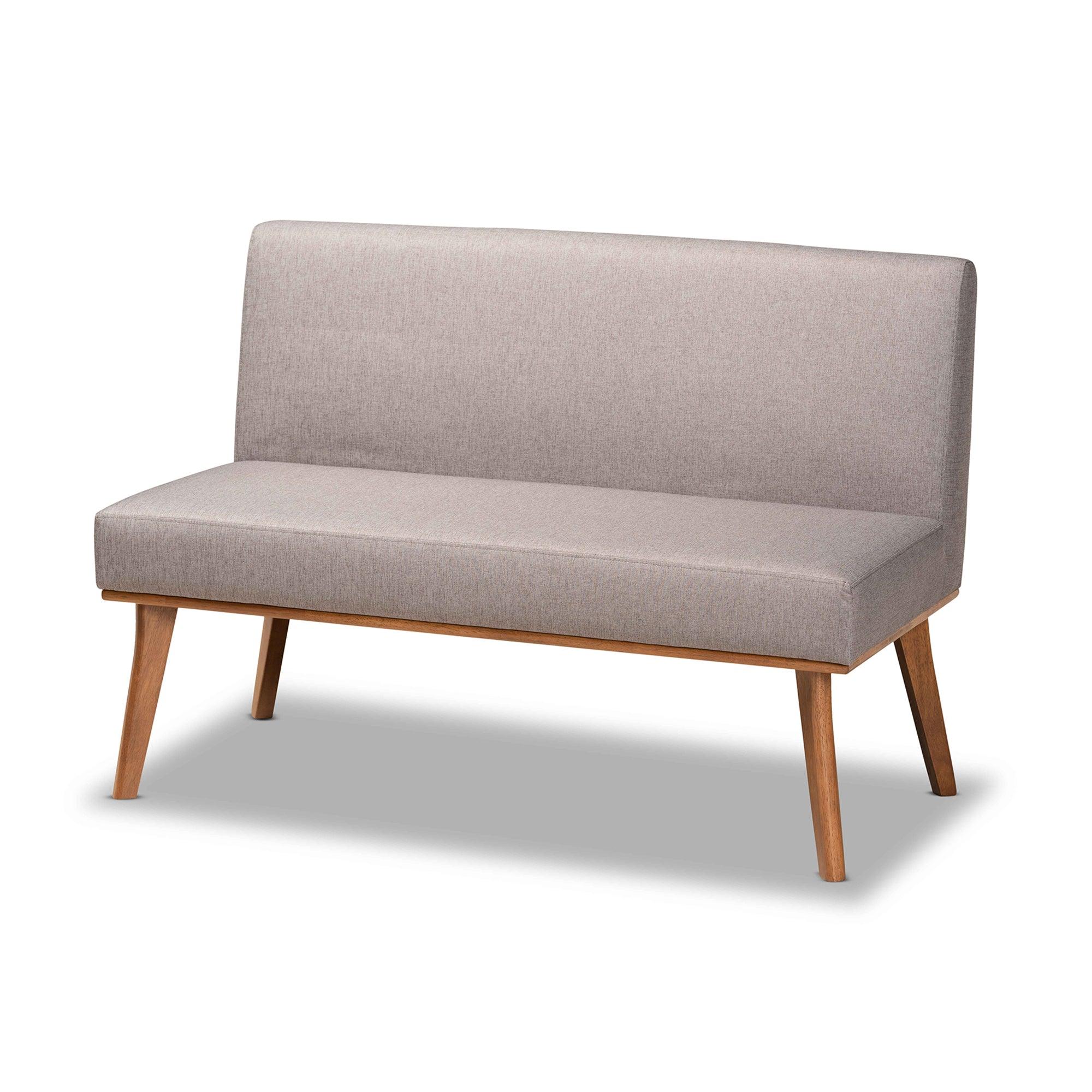 Odessa Mid-Century Modern Fabric Upholstered and Finished Wood 5-Piece Dining Nook Set