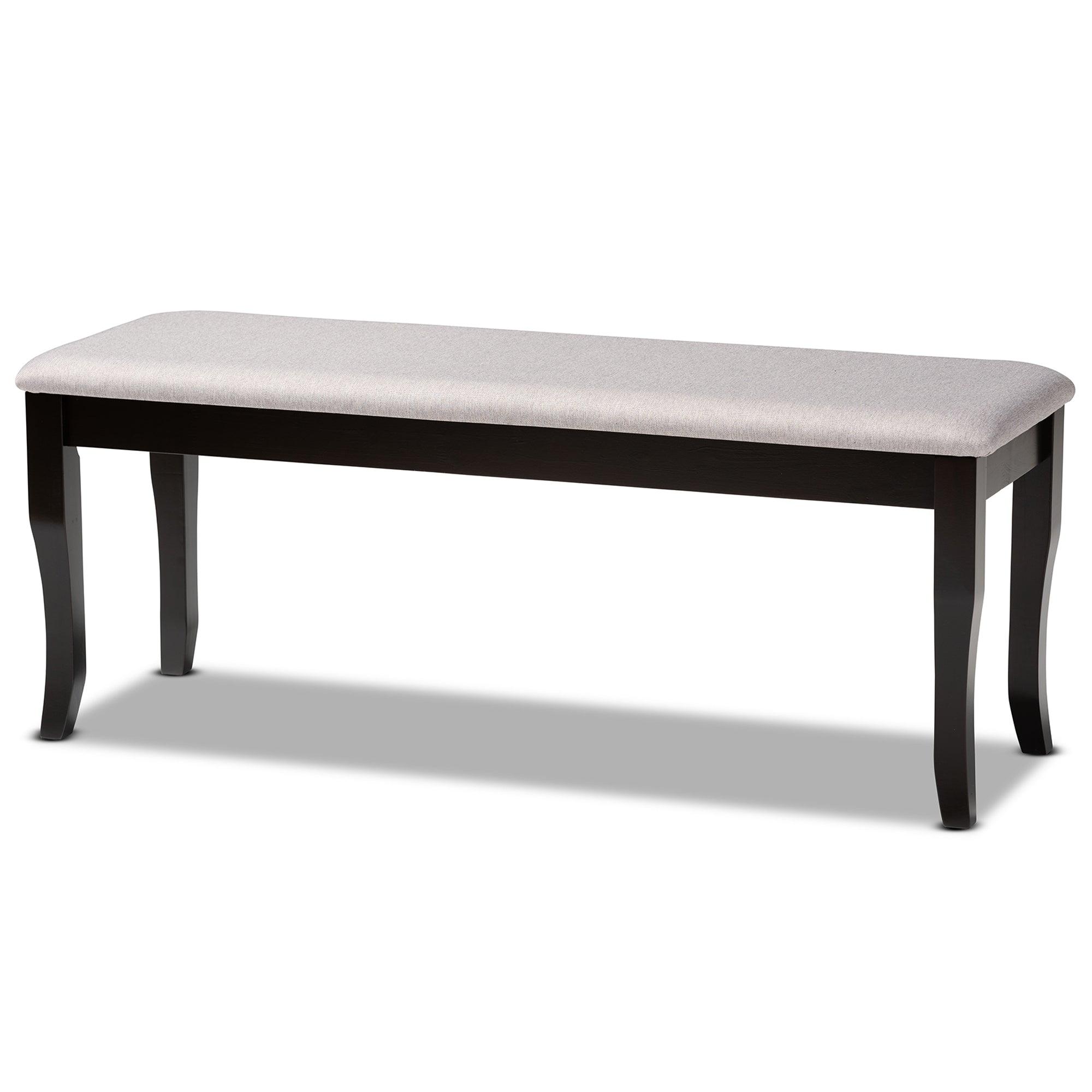 Cornelie Modern and Contemporary Transitional Fabric Upholstered and Finished Wood Dining Bench