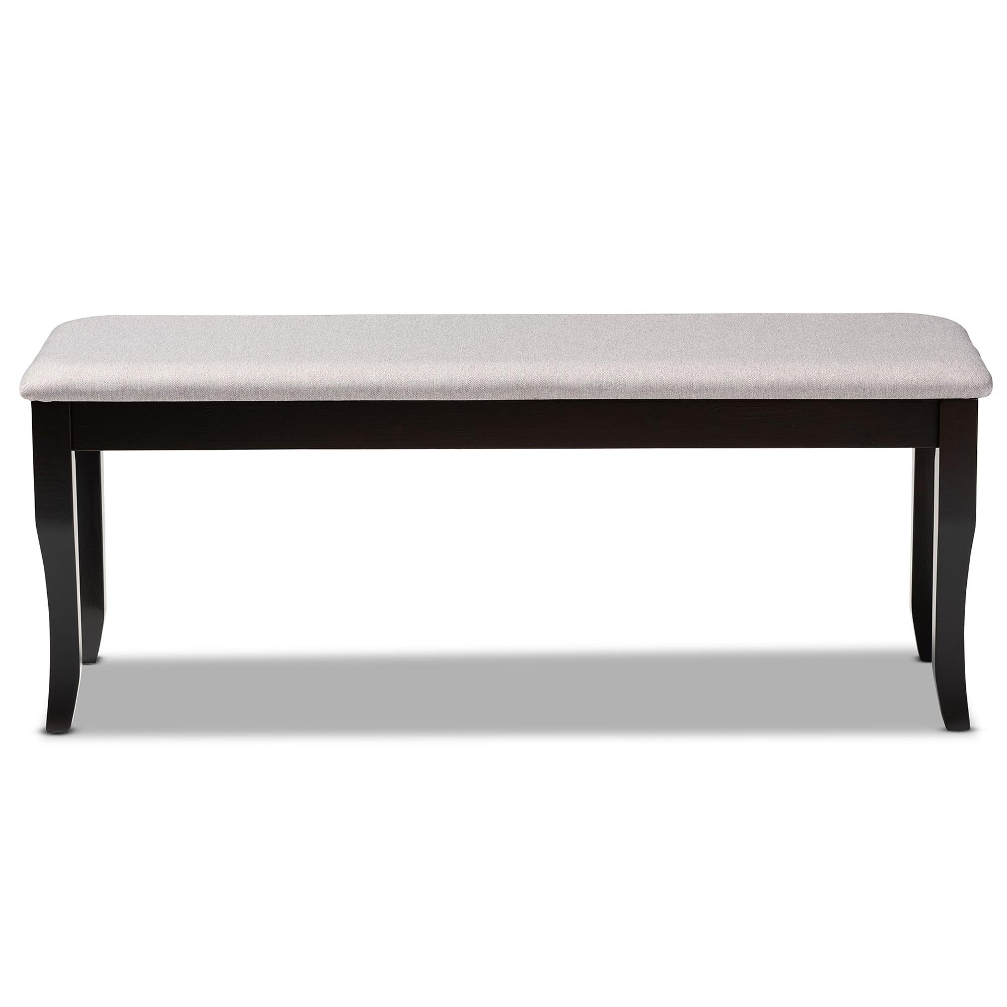 Cornelie Modern and Contemporary Transitional Fabric Upholstered and Finished Wood Dining Bench