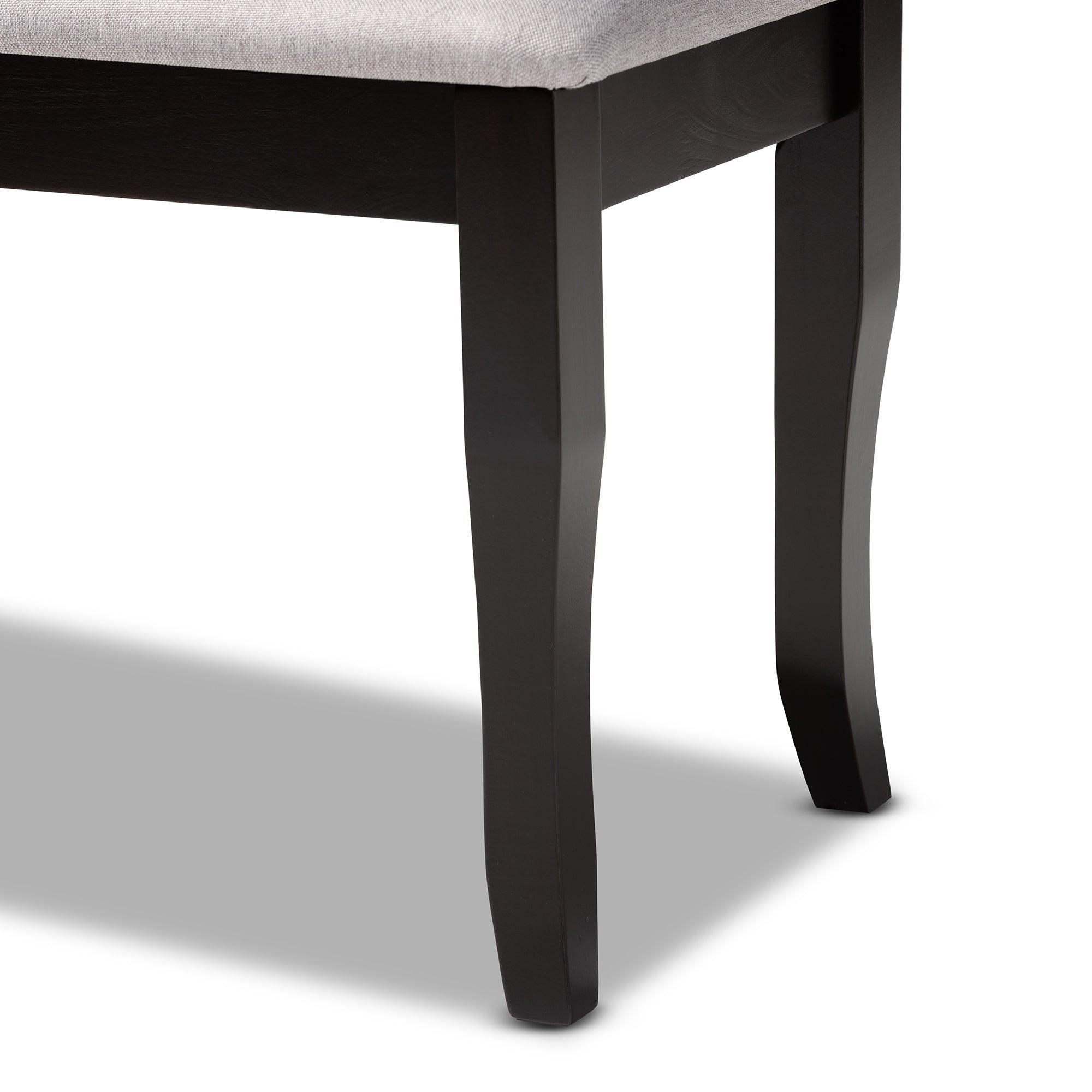 Cornelie Modern and Contemporary Transitional Fabric Upholstered and Finished Wood Dining Bench