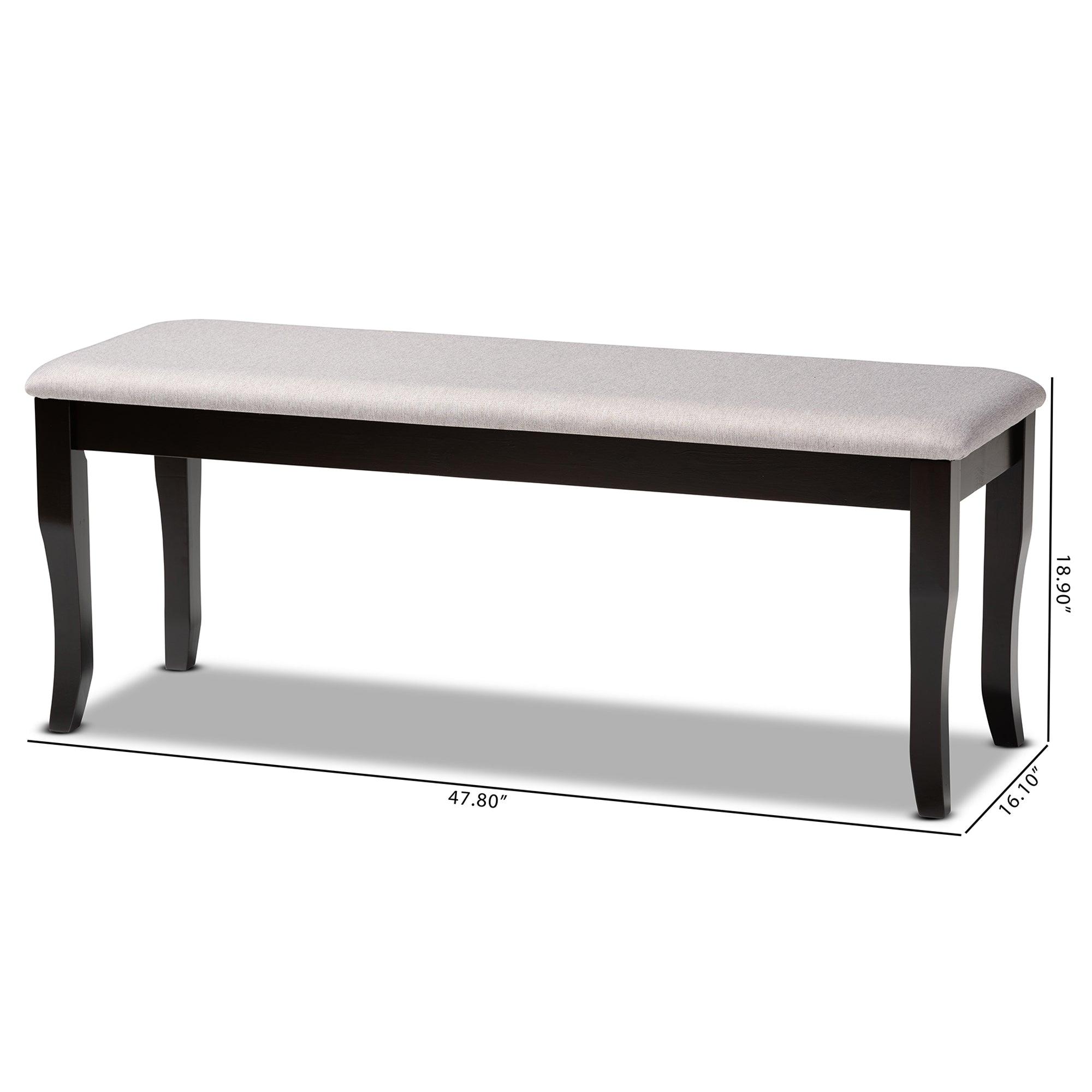 Cornelie Modern and Contemporary Transitional Fabric Upholstered and Finished Wood Dining Bench