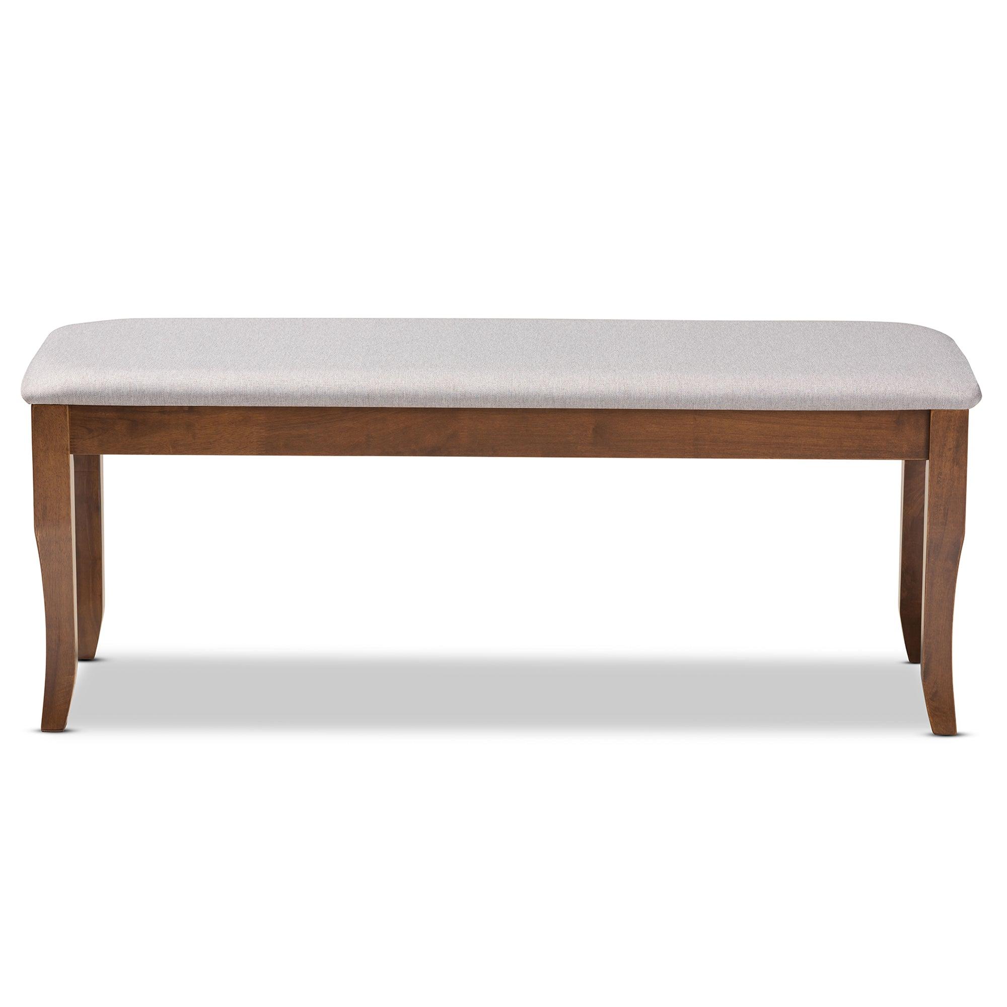 Cornelie Modern and Contemporary Transitional Fabric Upholstered and Finished Wood Dining Bench