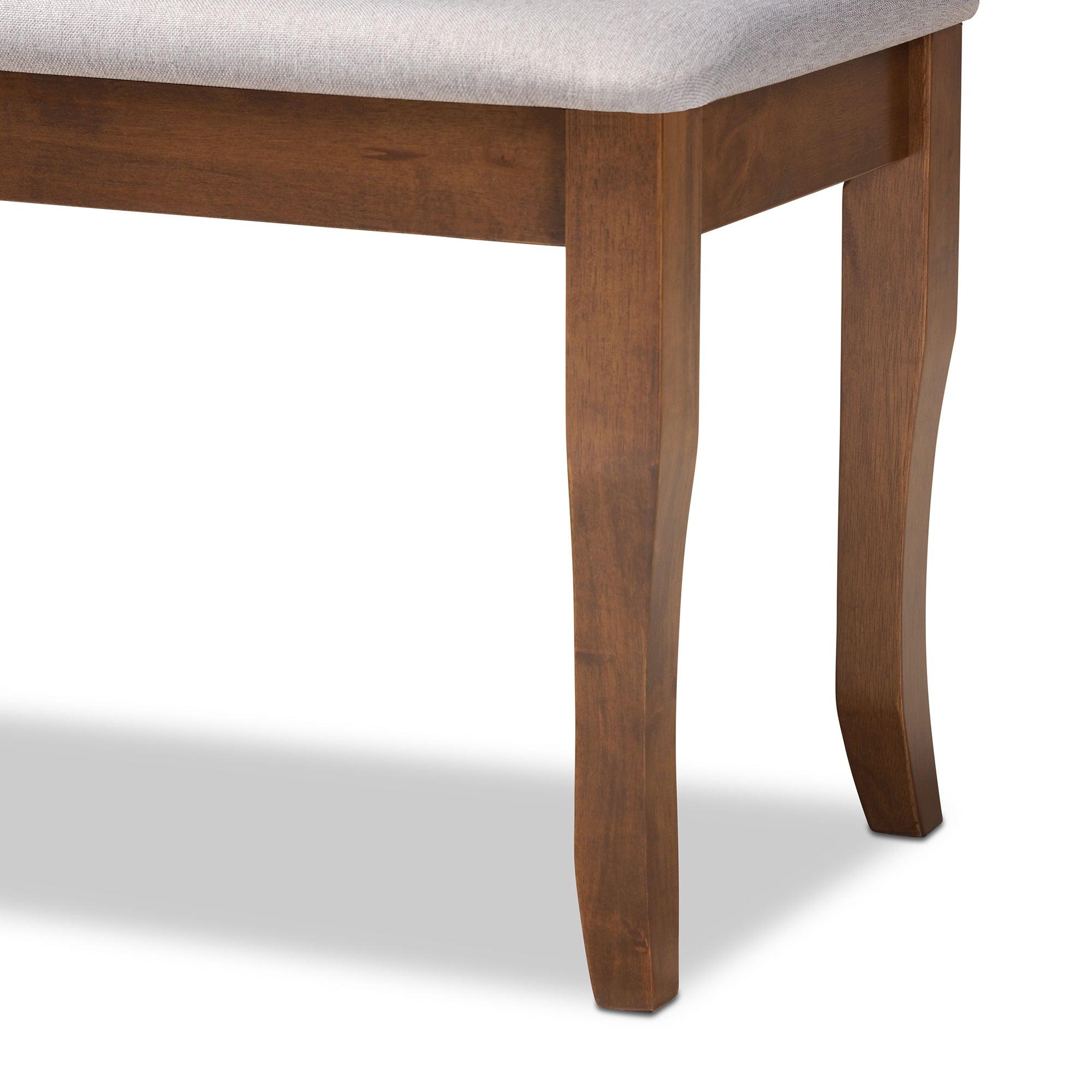 Cornelie Modern and Contemporary Transitional Fabric Upholstered and Finished Wood Dining Bench