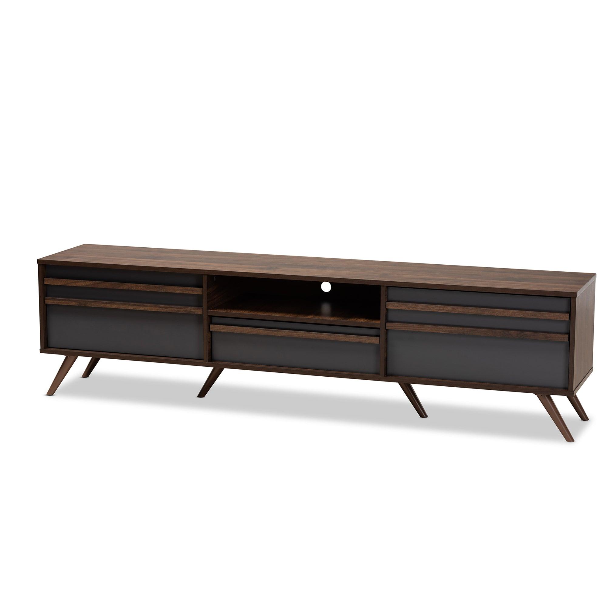 Naoki Modern and Contemporary Two-Tone and Finished Wood TV Stand