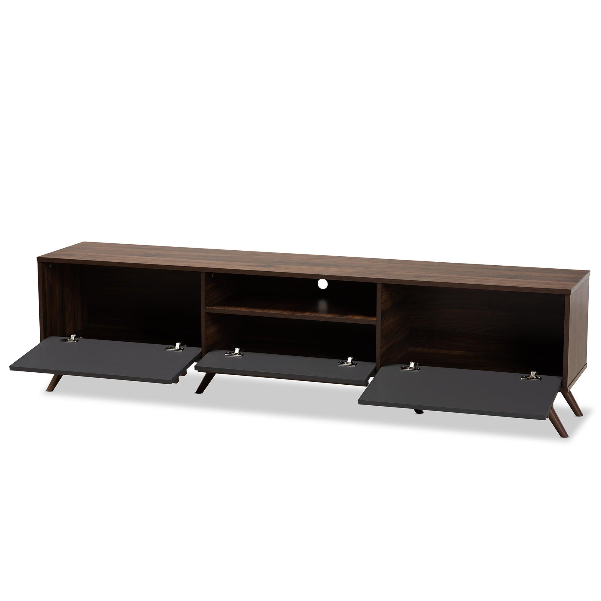 Naoki Modern and Contemporary Two-Tone and Finished Wood TV Stand