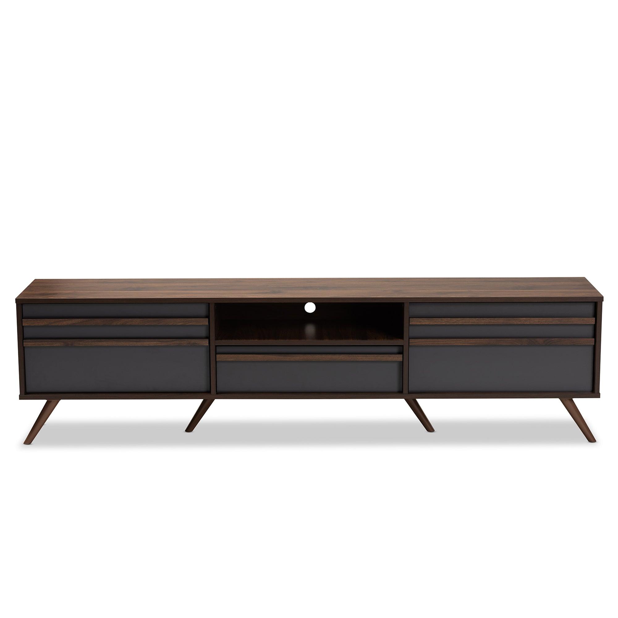 Naoki Modern and Contemporary Two-Tone and Finished Wood TV Stand