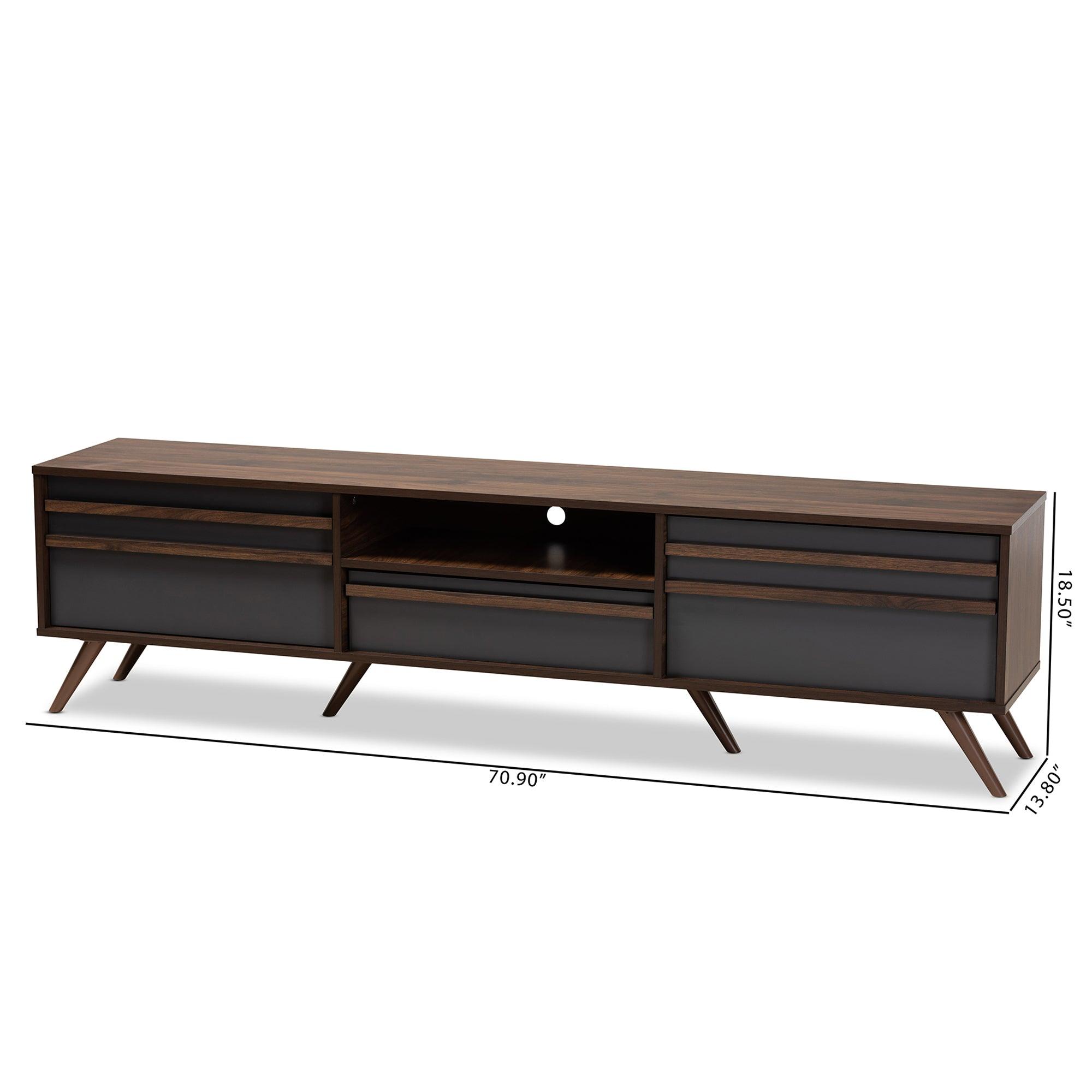 Naoki Modern and Contemporary Two-Tone and Finished Wood TV Stand