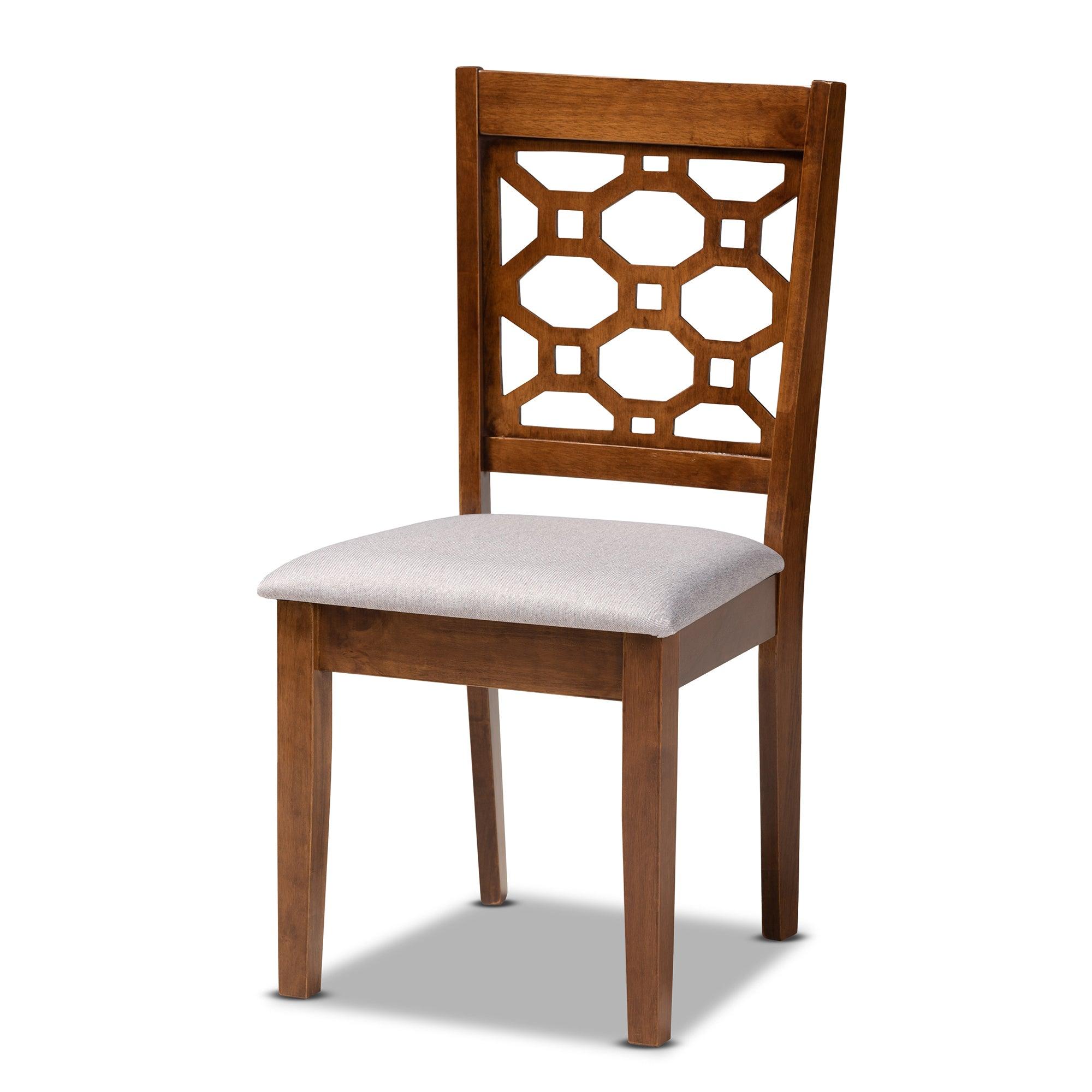 Gabriel Modern and Contemporary Fabric Upholstered and Finished Wood 6-Piece Dining Set