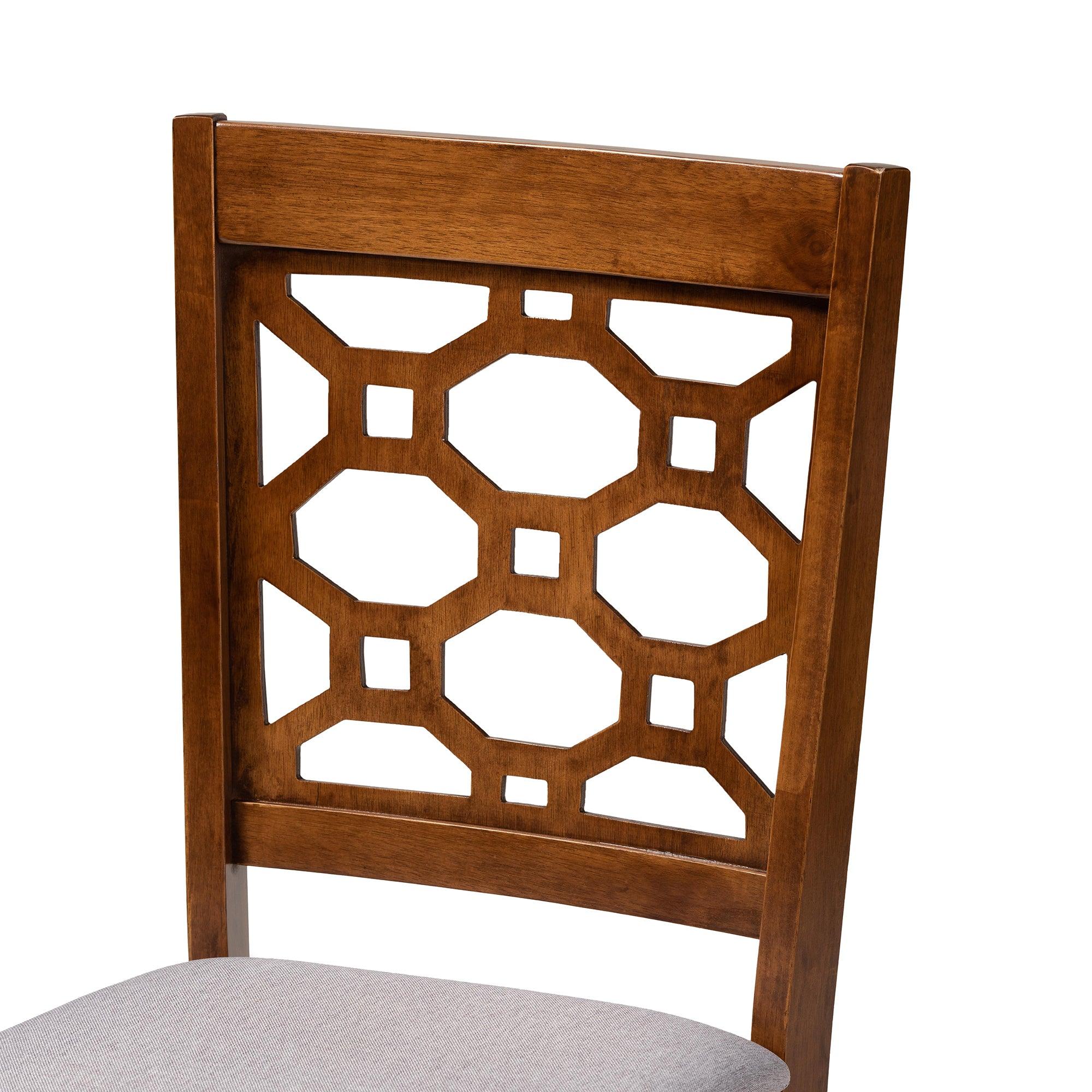 Gabriel Modern and Contemporary Fabric Upholstered and Finished Wood 6-Piece Dining Set