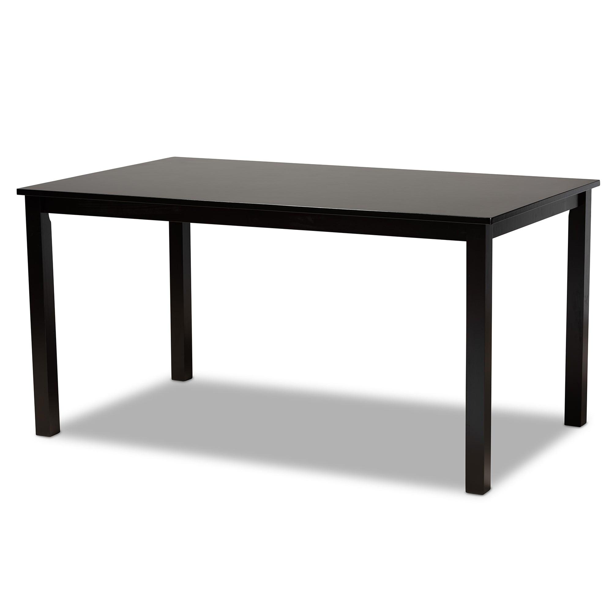 Salem Modern and Contemporary Sand Fabric Upholstered and Finished Wood 7-Piece Dining Set