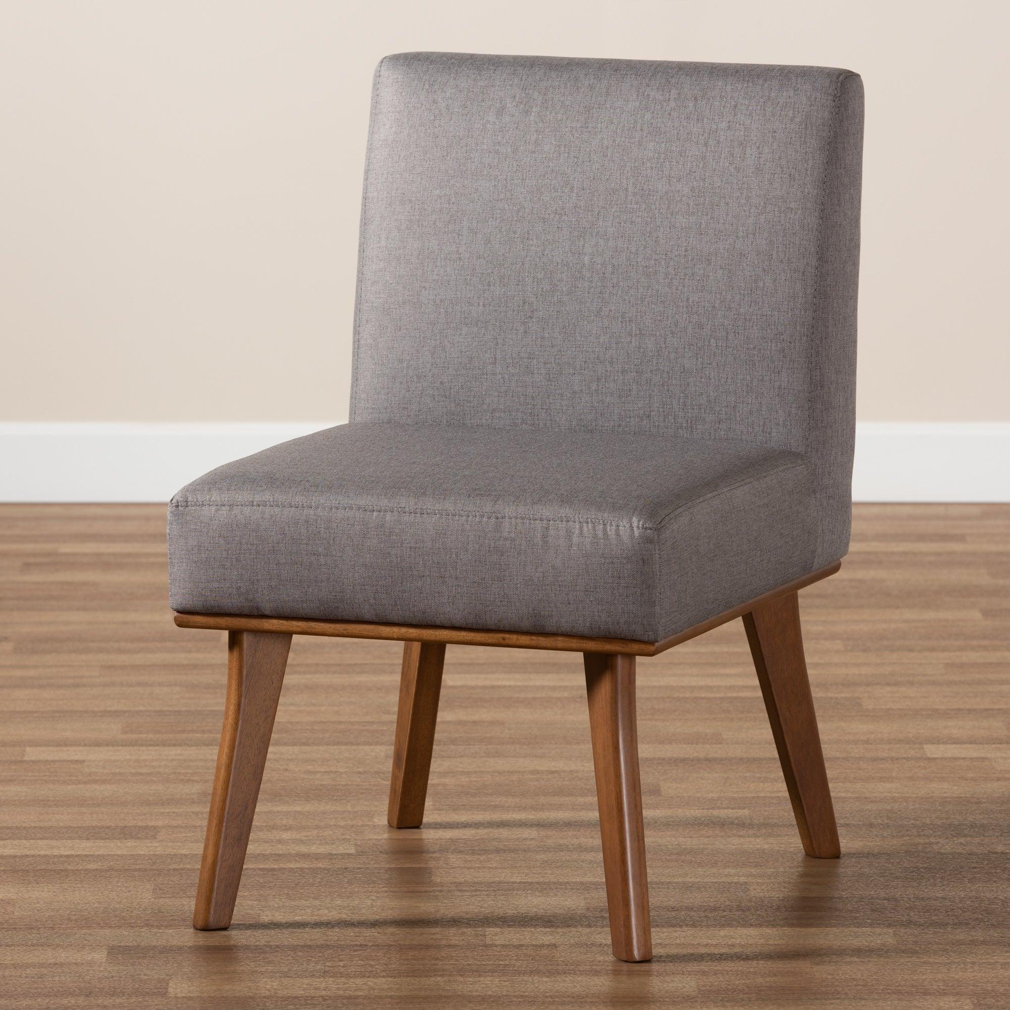 Odessa Mid-Century Modern Fabric Upholstered and Finished Wood Dining Chair