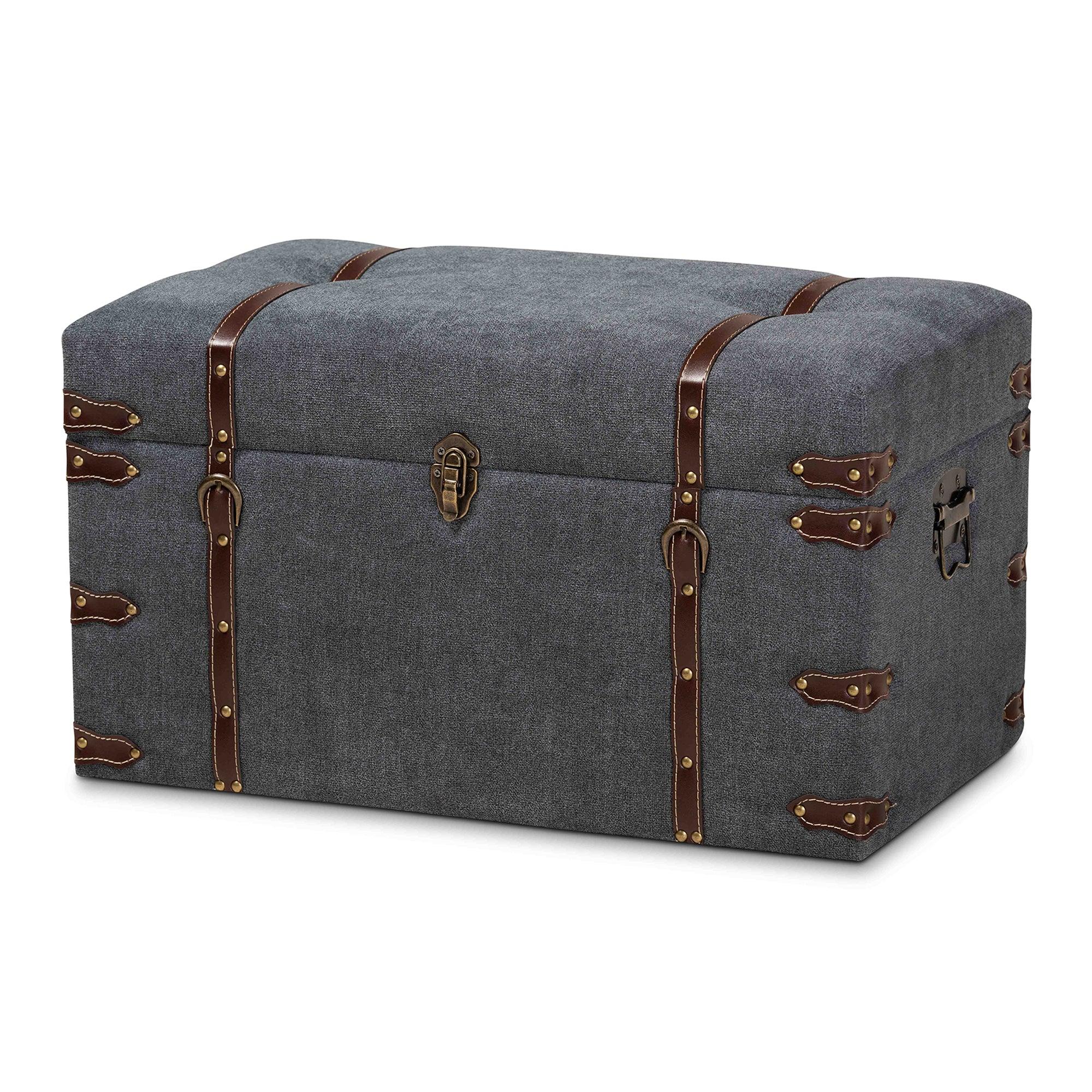 Palma Modern and Contemporary Transitional Fabric Upholstered Storage Trunk
