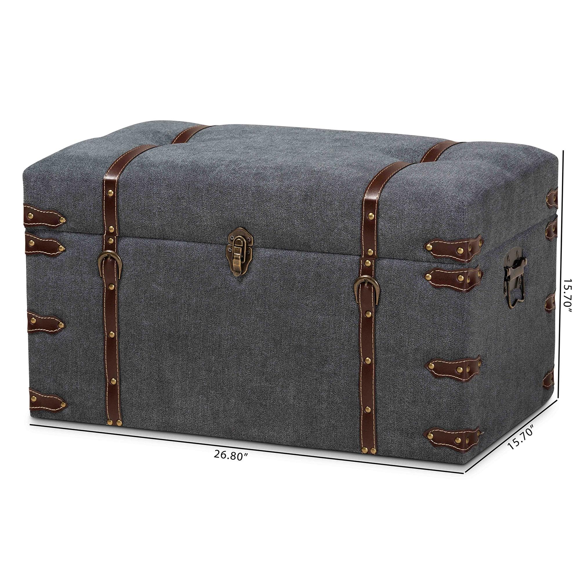 Palma Modern and Contemporary Transitional Fabric Upholstered Storage Trunk