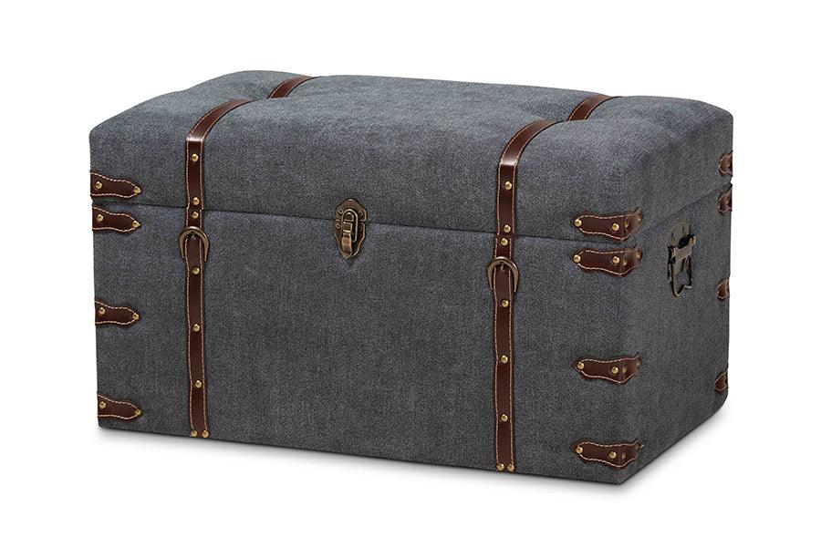 Palma Modern and Contemporary Transitional Fabric Upholstered Storage Trunk