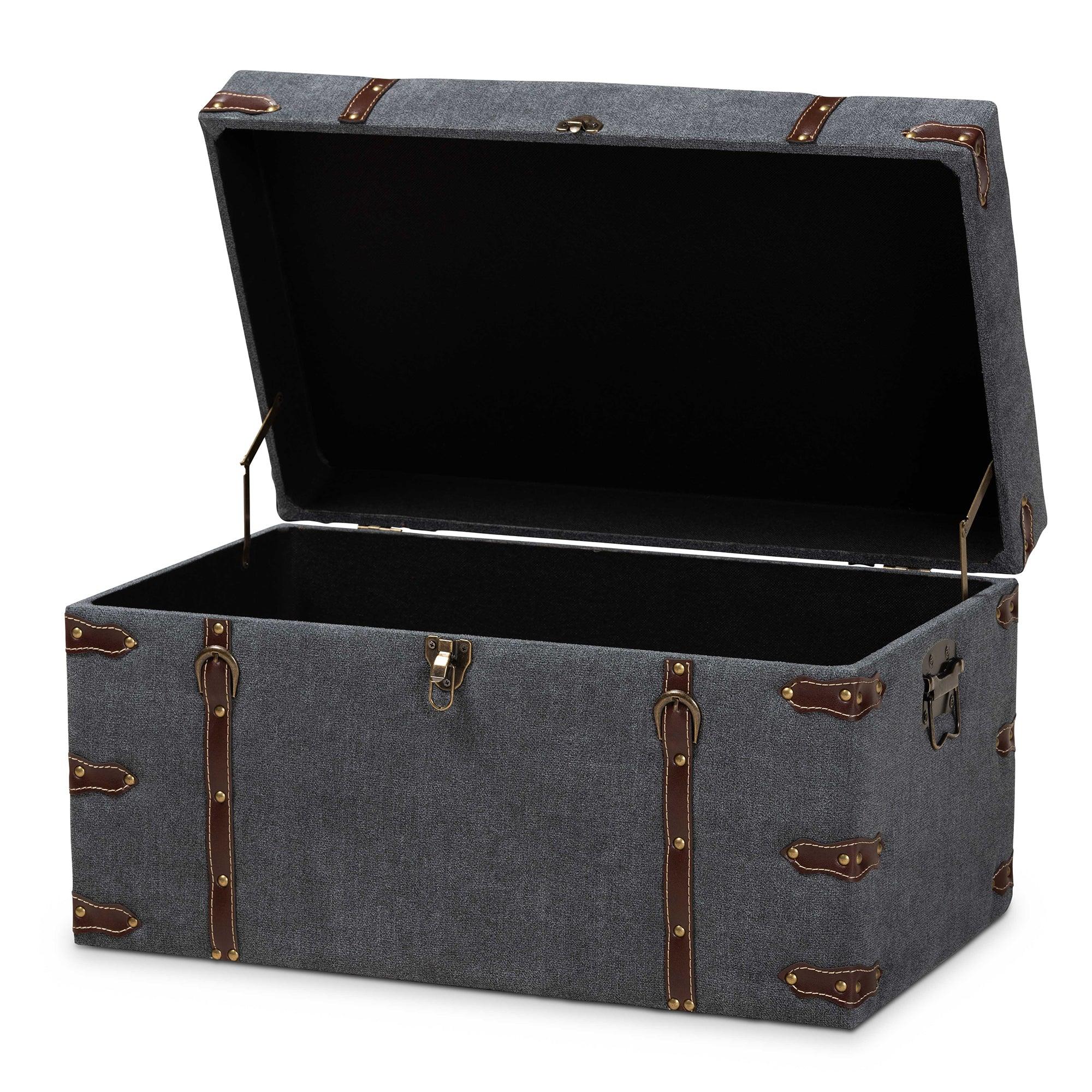 Palma Modern and Contemporary Transitional Fabric Upholstered Storage Trunk