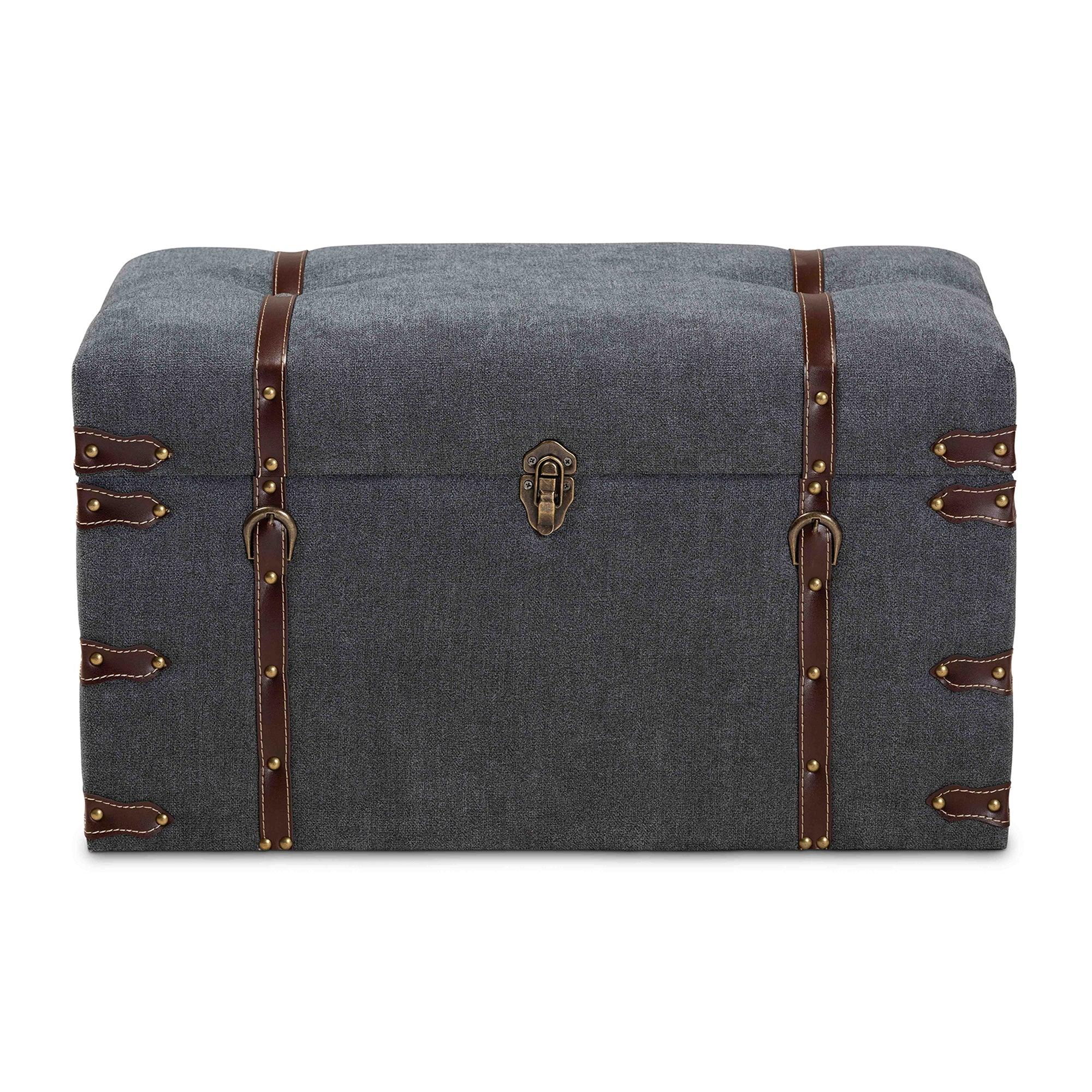 Palma Modern and Contemporary Transitional Fabric Upholstered Storage Trunk