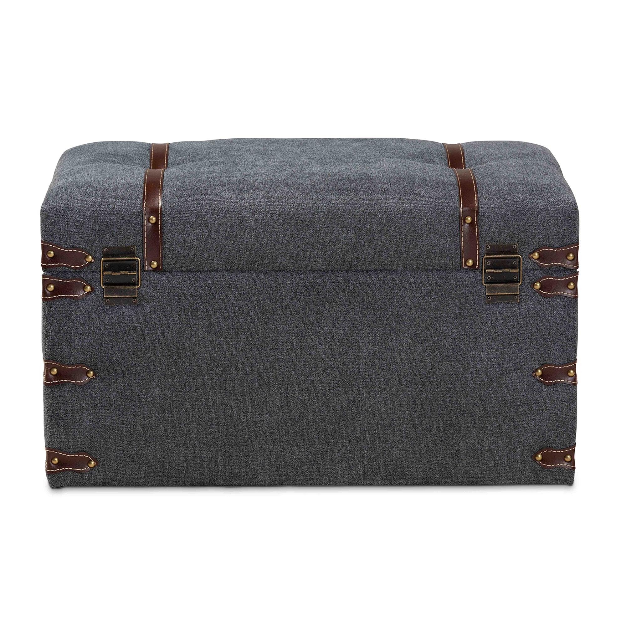 Palma Modern and Contemporary Transitional Fabric Upholstered Storage Trunk