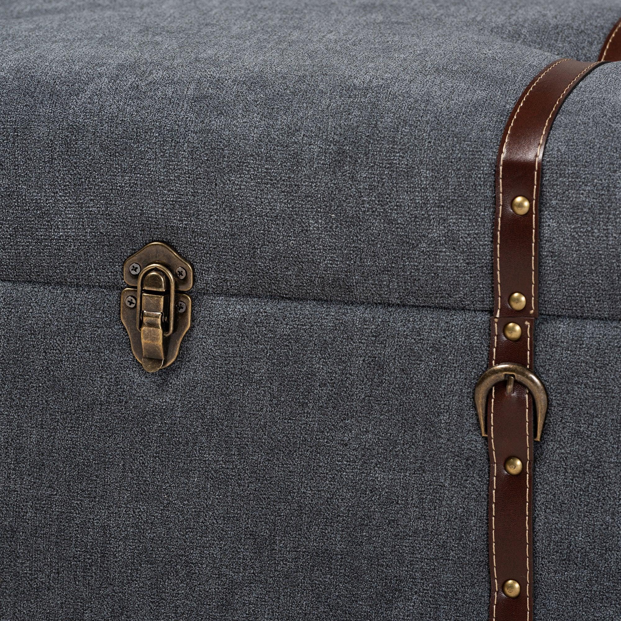 Palma Modern and Contemporary Transitional Fabric Upholstered Storage Trunk