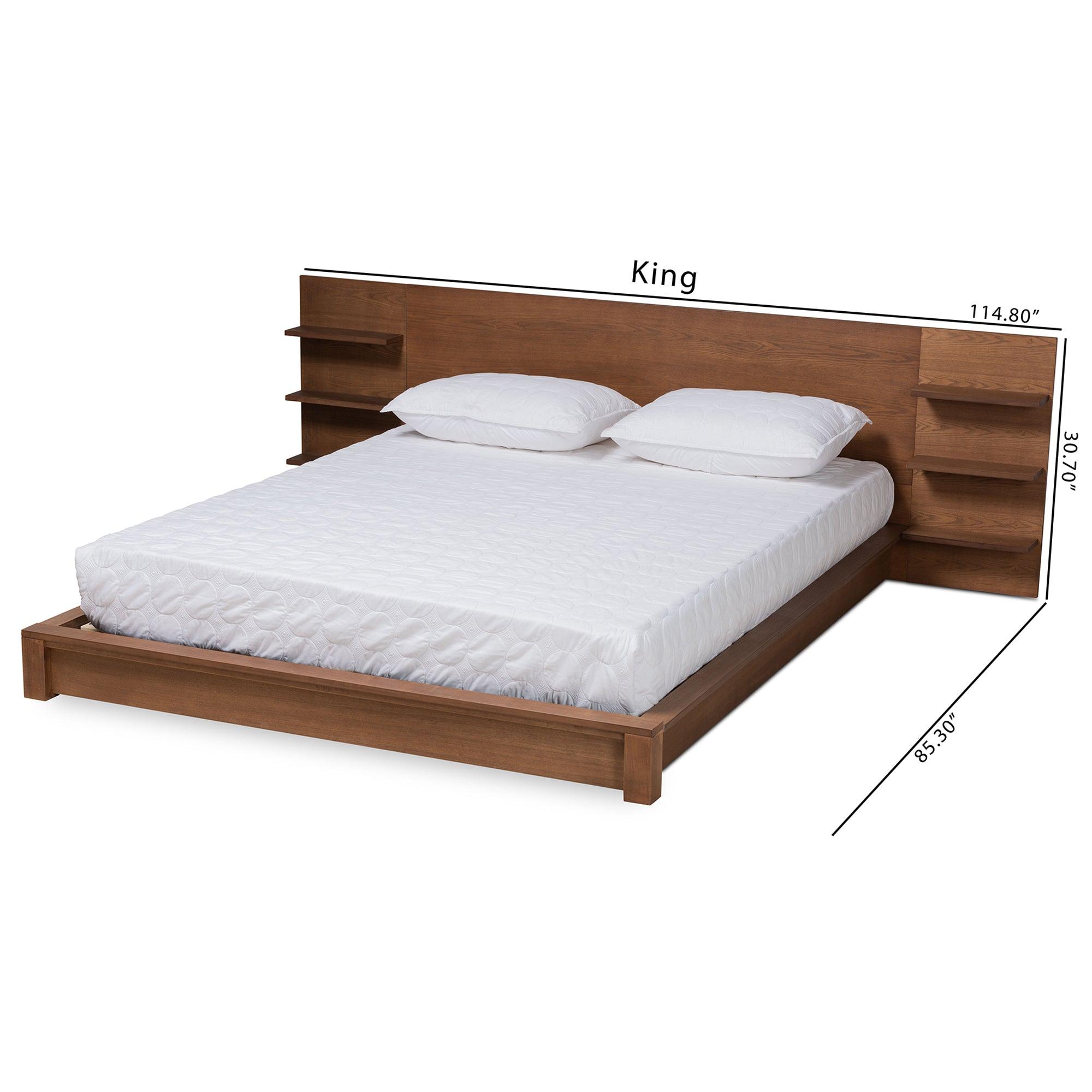 Elina Modern and Contemporary Finished Wood Platform Storage Bed